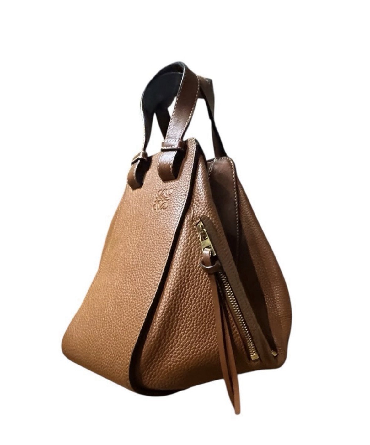 Loewe Two Tone Brown Mini Hammock Bag Auth Convertible 2way Carry