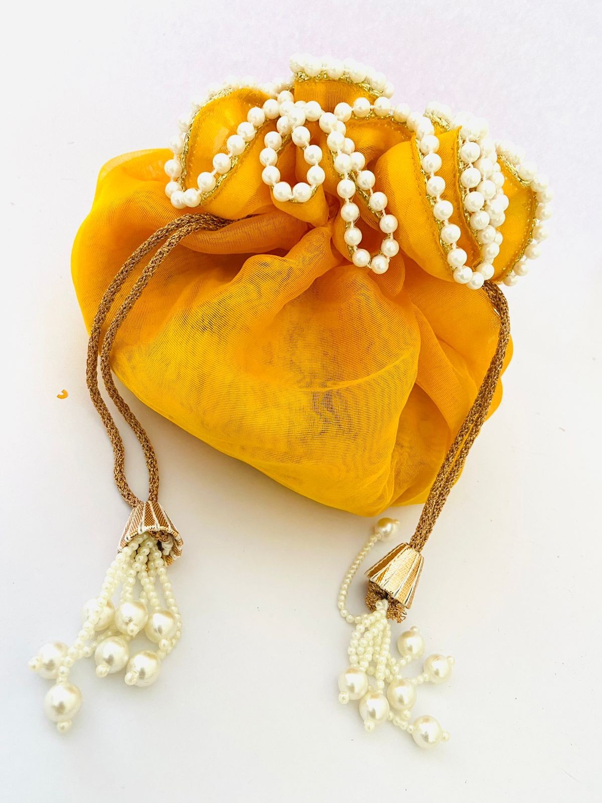 Indian Dry Fruit Gifting Organza Potli Bag for Women, Haldi Wedding Ceremony