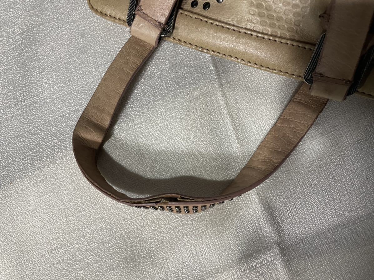 Leather Francesco Biasia Handbag with Back Studs