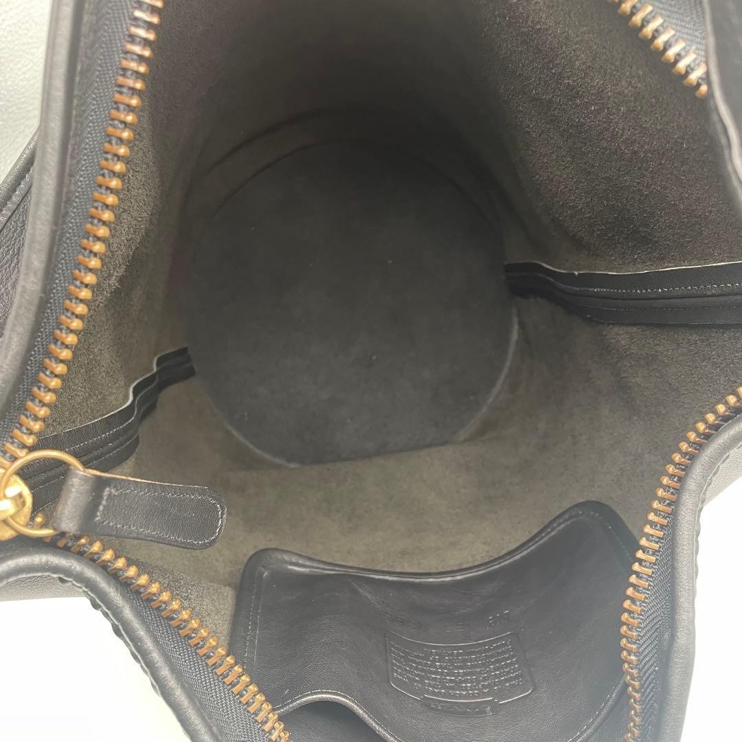 OLD COACH Duffle Bag Shoulder Black 9085 USA Made Bucket Type