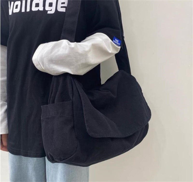 Japanese Casual Canvas Satchels Crossbody Messenger Bag Shoulder Bags literary