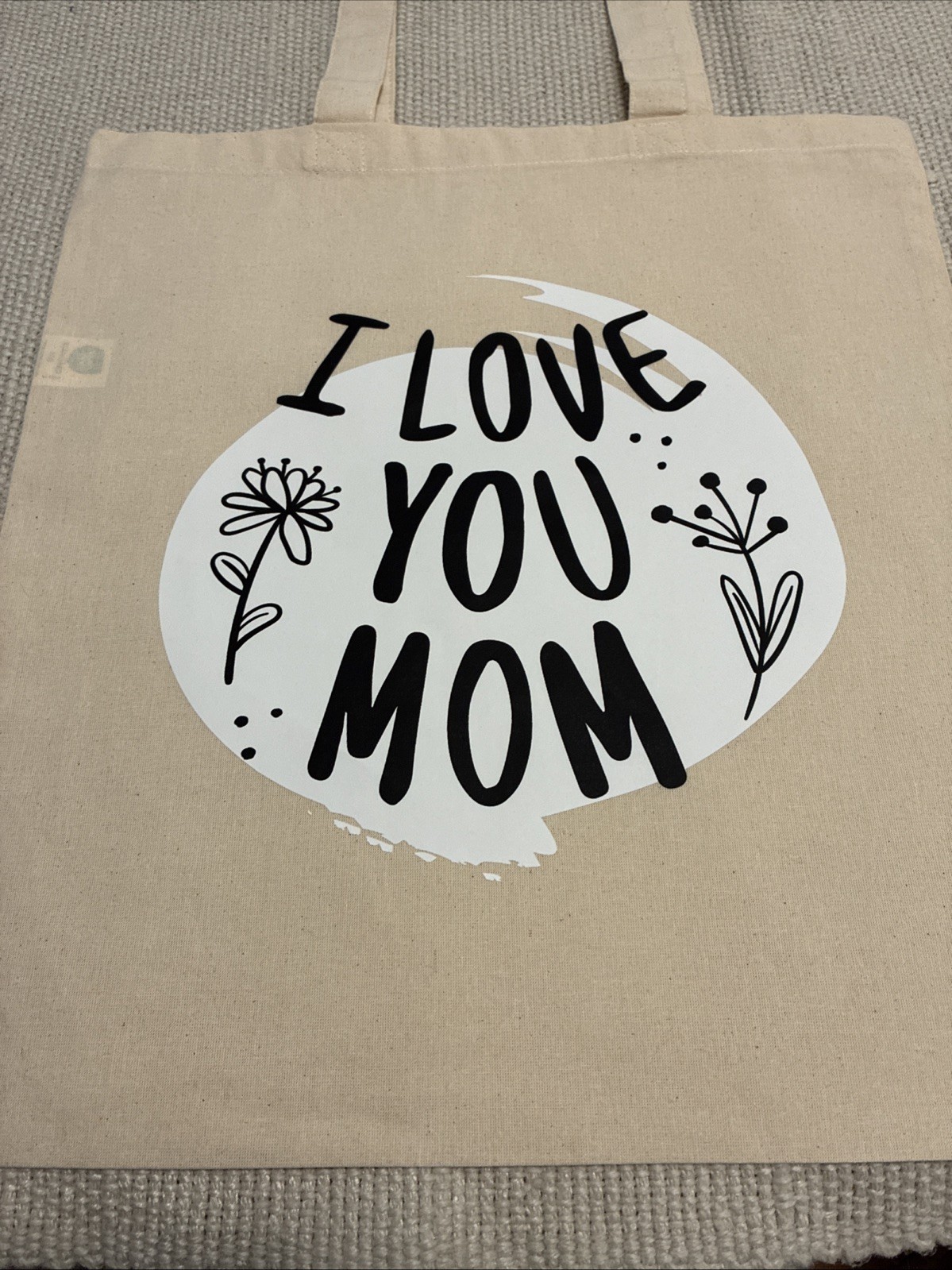 NEW TOTE Natural Simple I LOVE YOU MOM