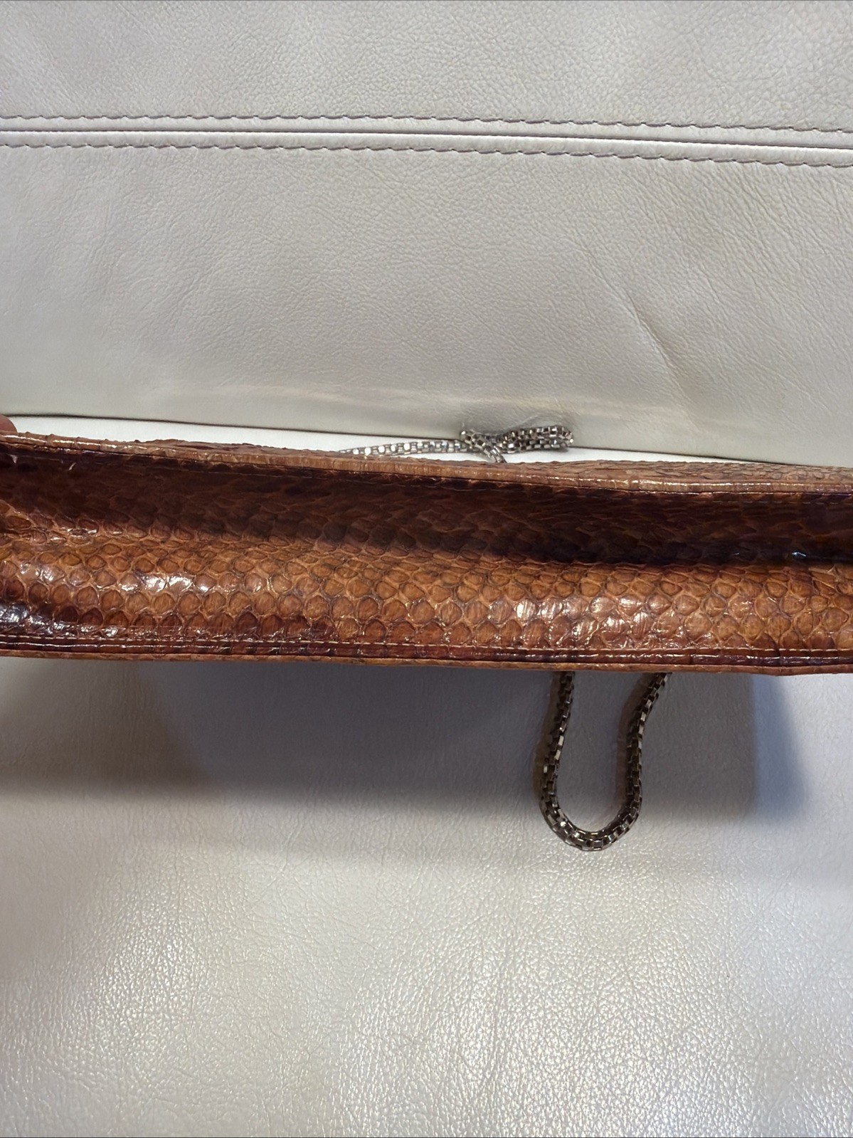 Vintage Genuine Snake Skin Clutch Evening Shoulder Bag RARE!