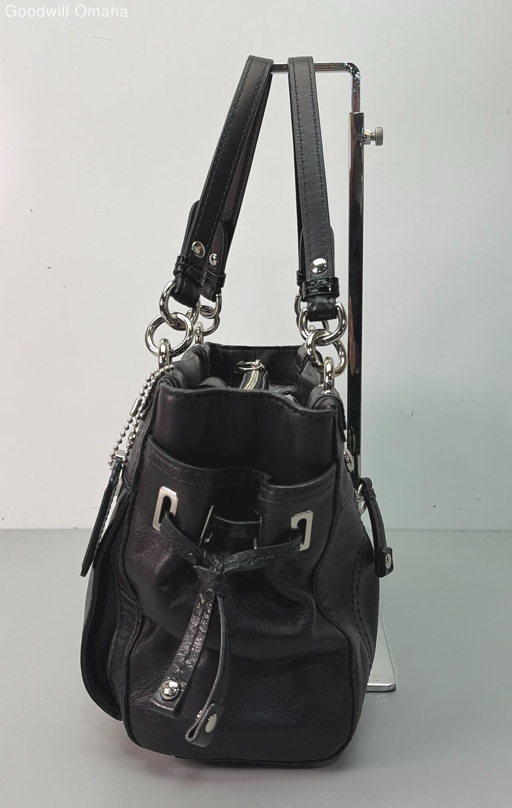 Authentic Coach Peyton Black Leather Carryall Shoulder Bag #14522 w/ COA