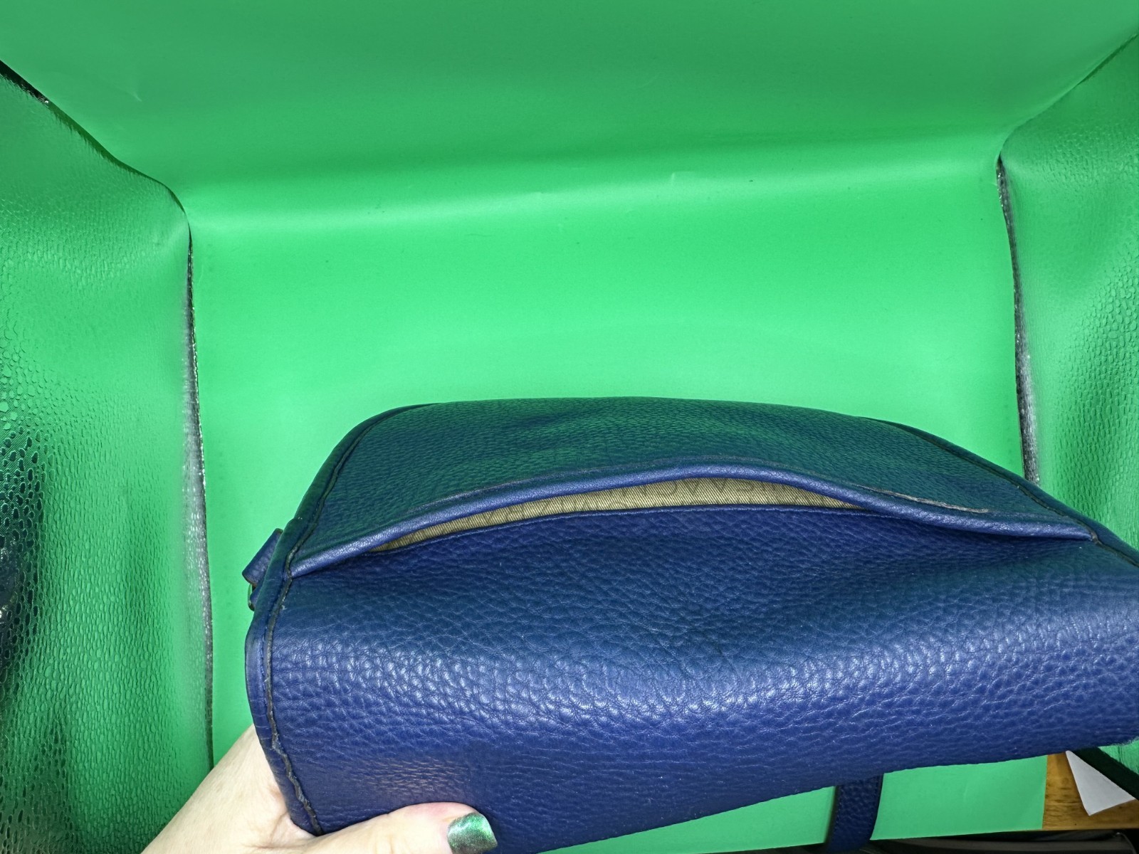 Isaac Mizrahi Live! Pebble Leather Saddle Bag – Cobalt Blue – Crossbody