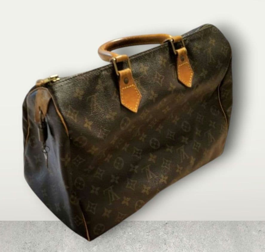 LOUIS VUITTON Monogram Canvas Speedy Bag Nume Leather Trim 34cm L 25cm H 17cm W