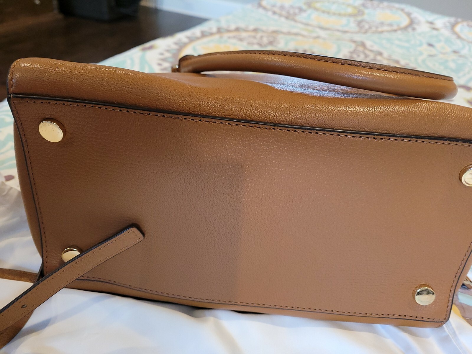 Michael Kors Hamilton Satchel Brown Luggage Gold Lock Hardware EUC CLEAN CLEAN!