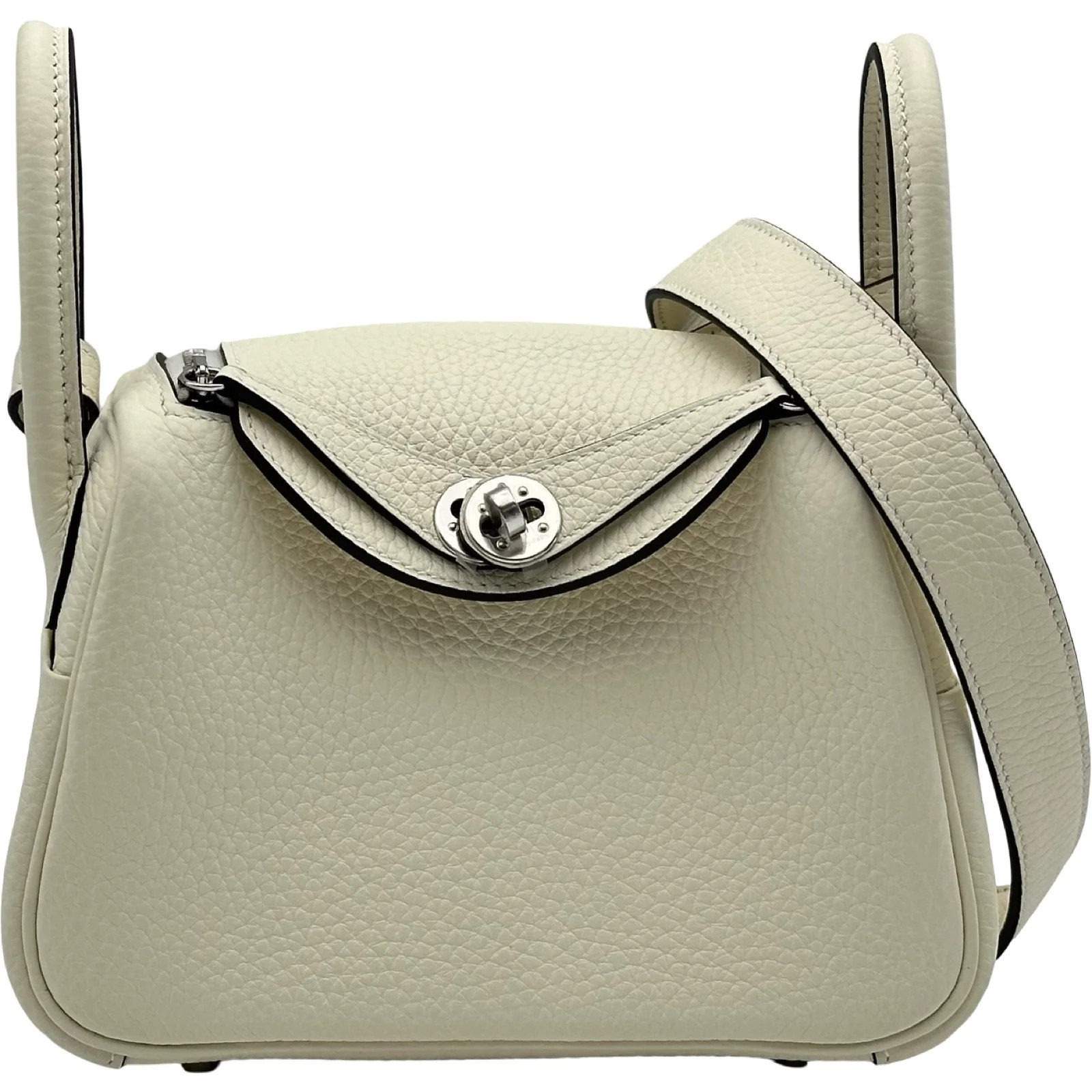 HERMES Lindy Mini Nata Taurillon Leather Shoulder Bag #OKB4637
