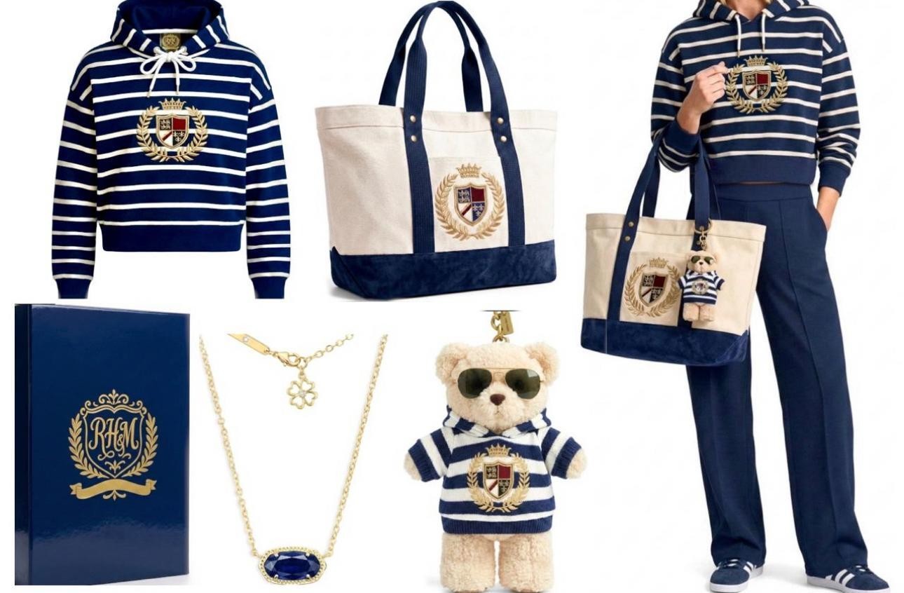 4Pcs Set (Medium Cotton Hoodie+Matching Tote+Mini Hoodie For Keychain+Necklace)