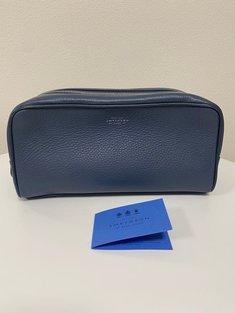 Smython Leather Double Zip Pouch, Bag [Excellent condition] ship From JAPAN