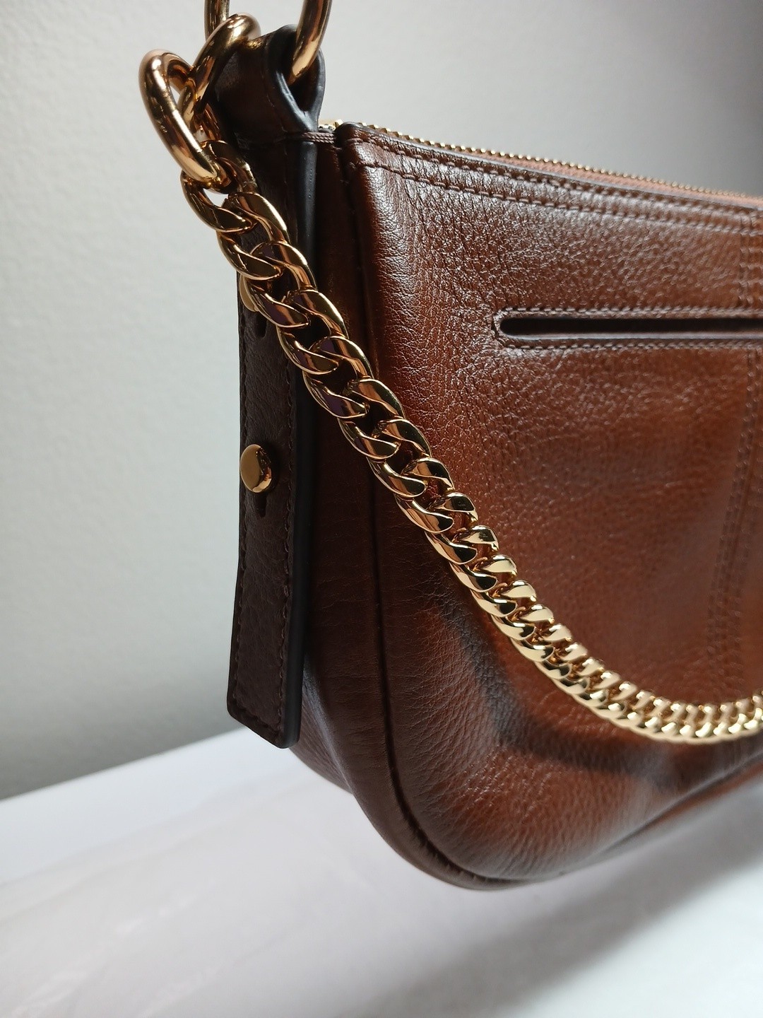 FOSSIL Handbag Purse Jolie Mini Brown Leather Crossbody Adjustable NWOT *Flaws*