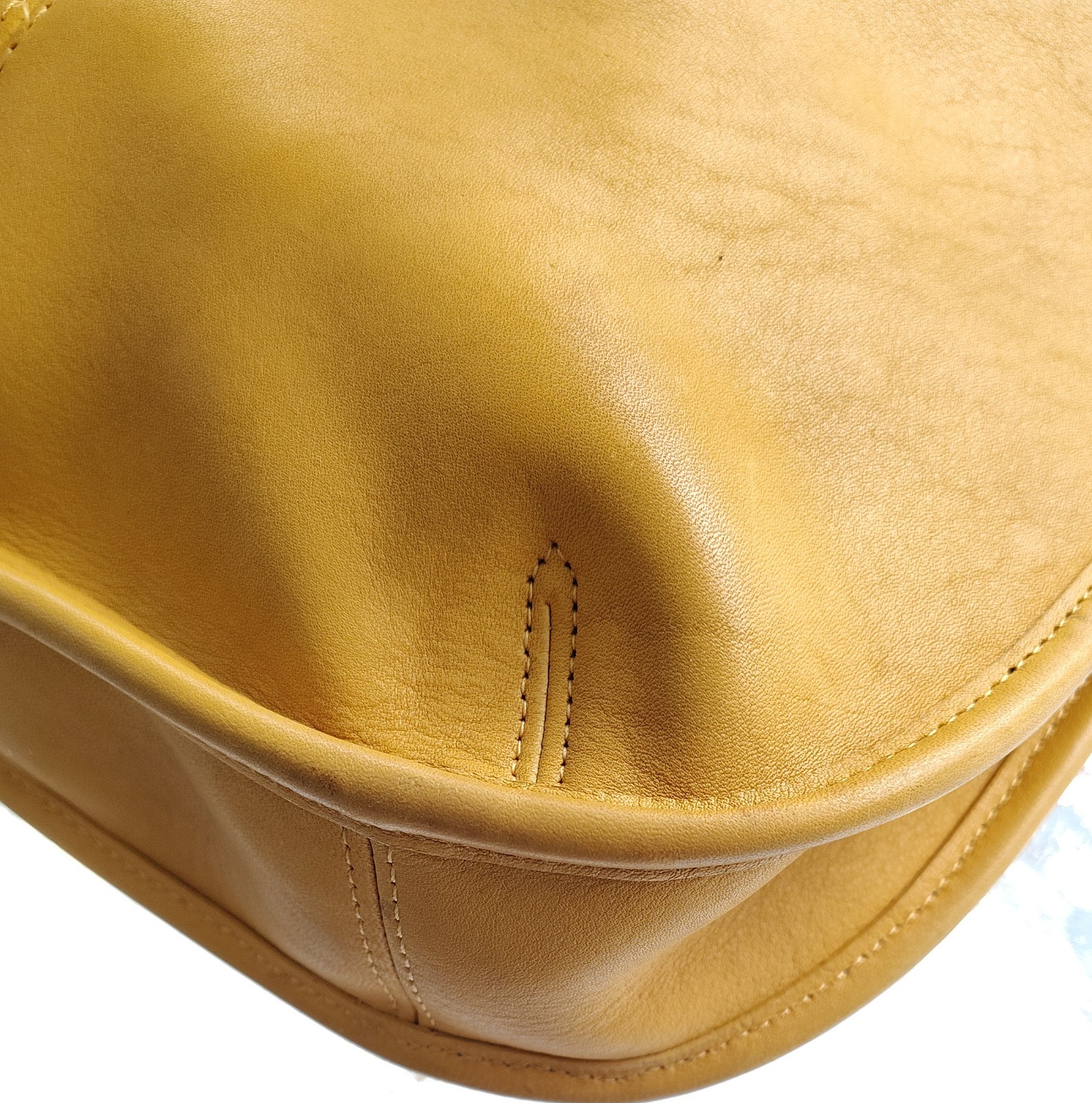 Coach MEDIUM L7D 9025 Vintage Mustard Yellow Leather Ergo Shoulder Bag