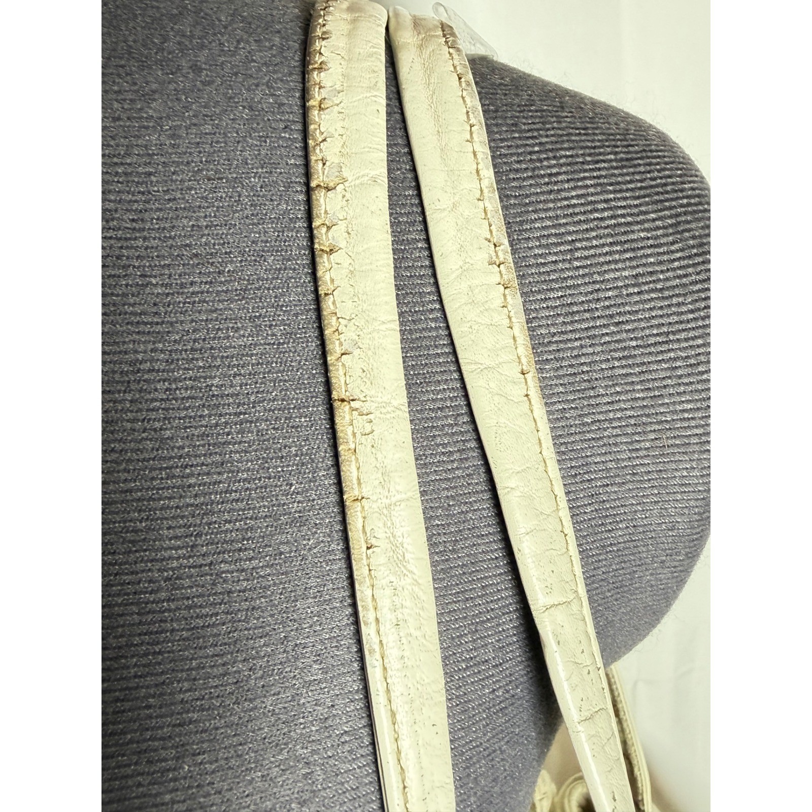 Y2K Botkier Trigger Bag Cream Pebbled Leather Moto Slouchy Shoulder Bag DAMAGED