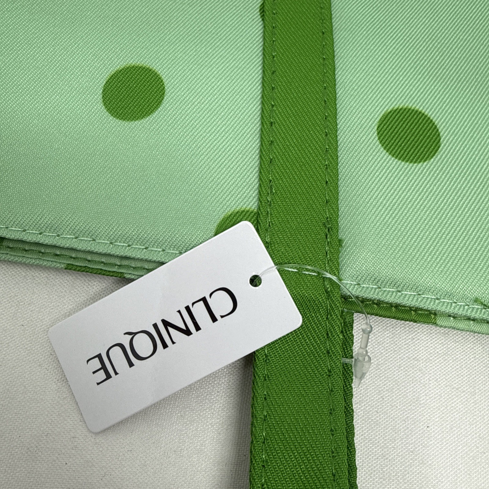 Clinique X Kate Spade New York Green Polka Dots LogoTote Bag W/ Pouch New W/Tags