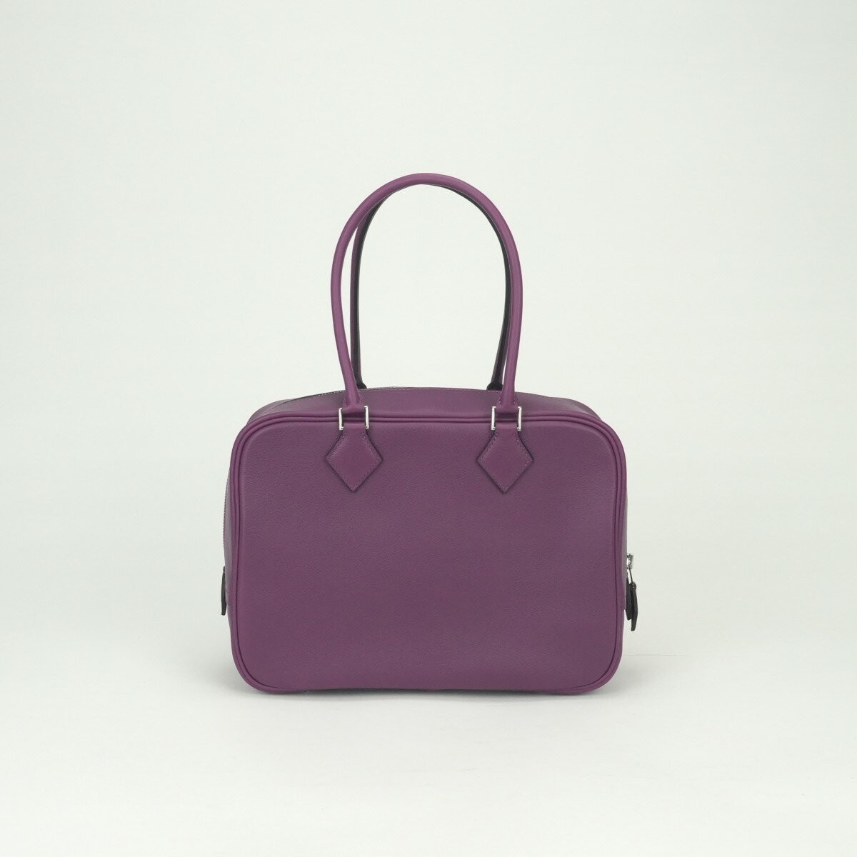 Hermes Plume 28 Handbag Tote Bag 11in Evercolor Leather Anemone Pink Purple 99