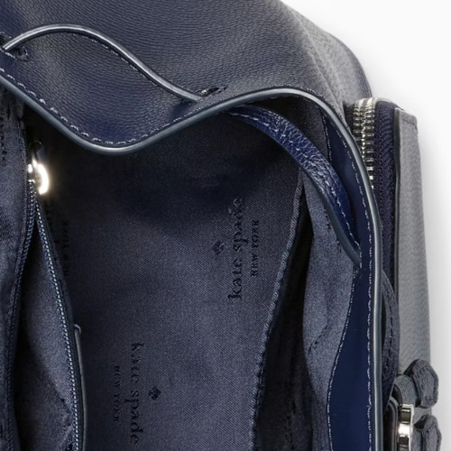 Kate Spade Kristi Medium Flap Backpack Navy Blue Leather Bag KA695 NWT $379 MSRP