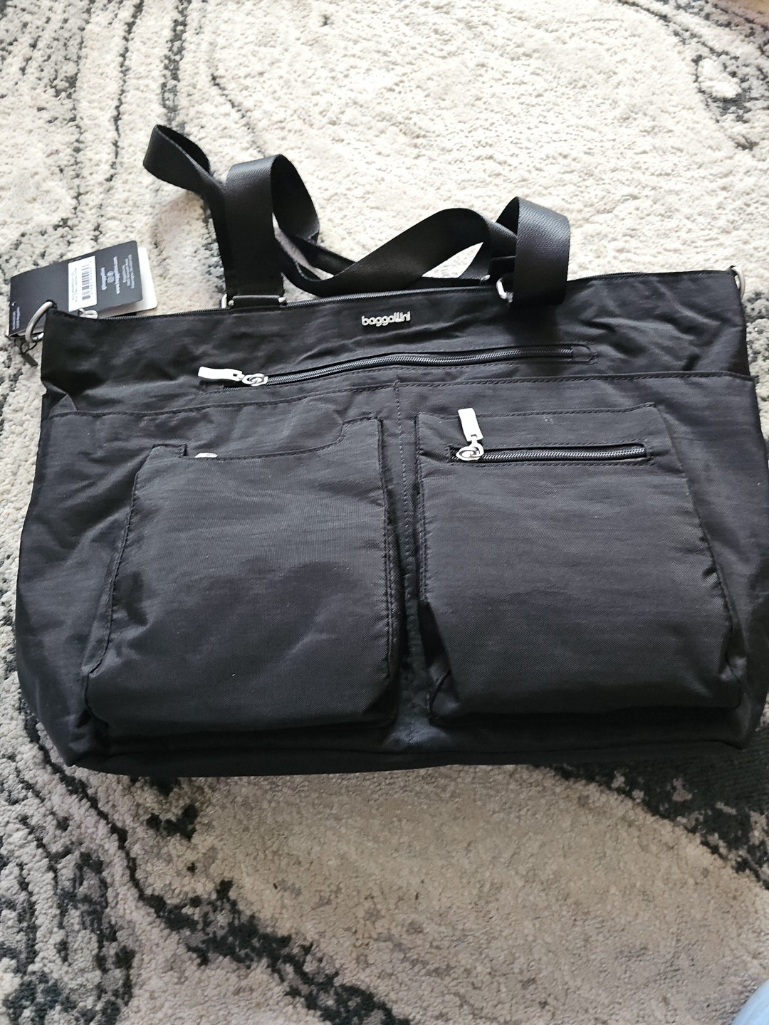 BAGGALLINI Any Day Laptop Crossbody Tote Bag – Black With SHOULDER STRAP