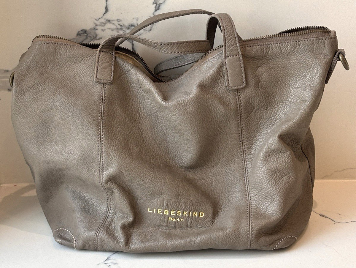 Vintage Liebeskind Berlin Purse, Gray Leather Clean Interior, Euro Fashion Gifts