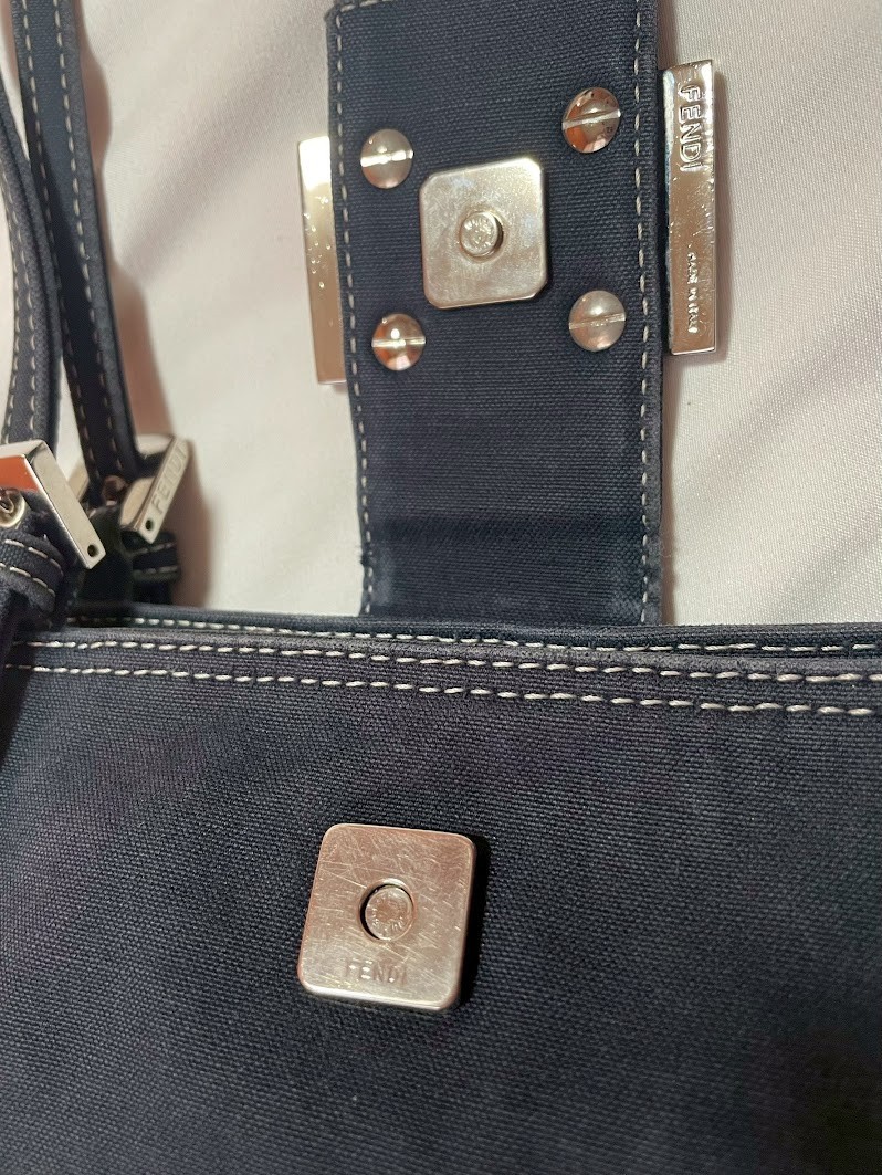 fendi Mamma Baguette Shoulder Bag Denim Tote 308T0302