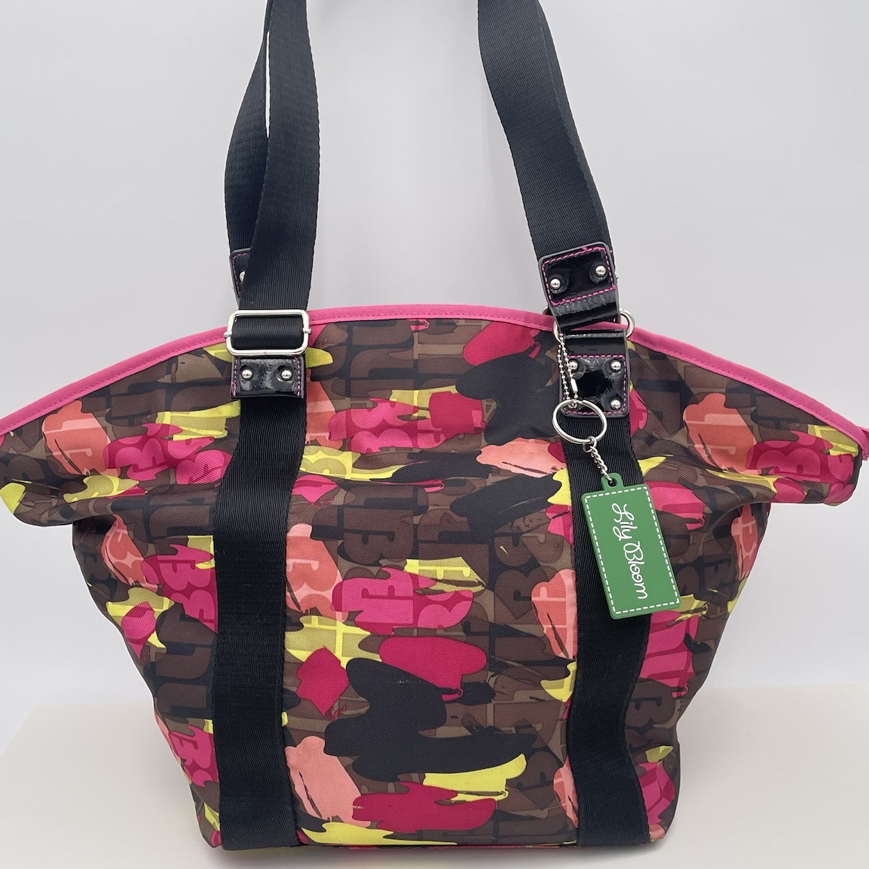 Lily Bloom Large Tote Bag With Colorful Pattern Design GUC Shoulder Bag