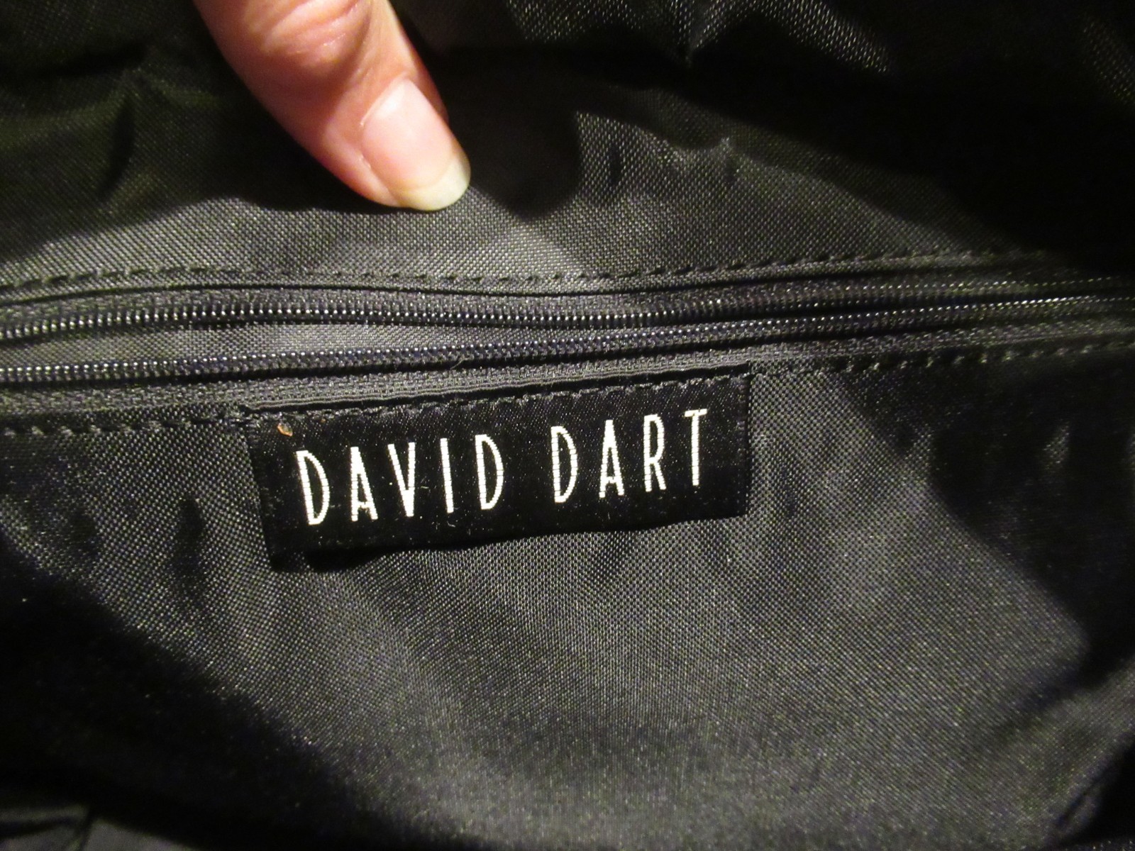 David Dart brown striped nylon purse