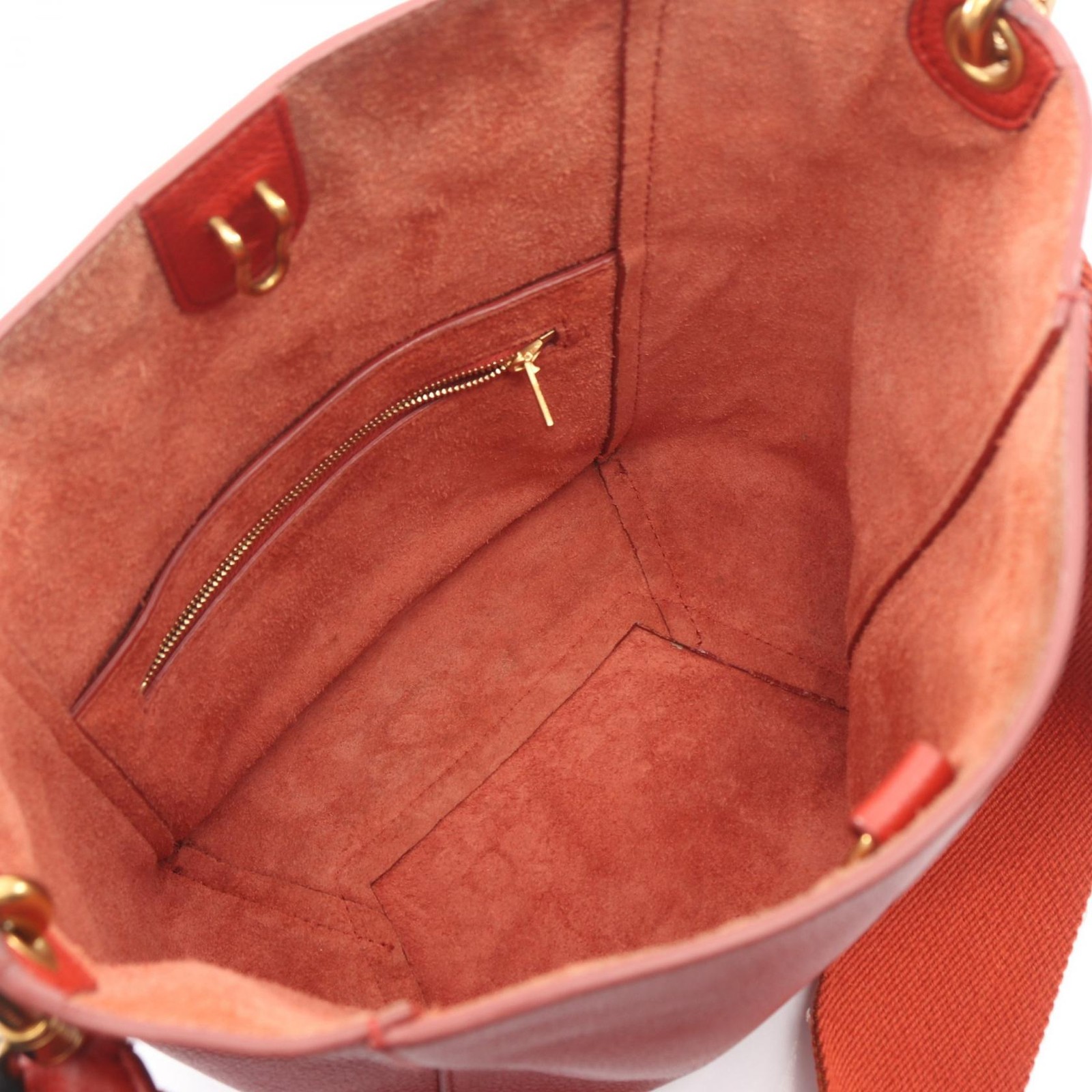 CELINE Sangle bucket small Shoulder Bag 178303 leather Red Used Women