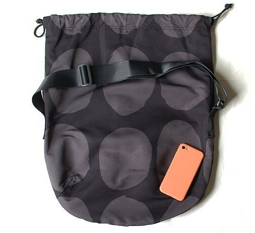 Marimekko Uniqlo Drawstring Shoulder Crossbody Bag Koppelo Dark Gray NWT