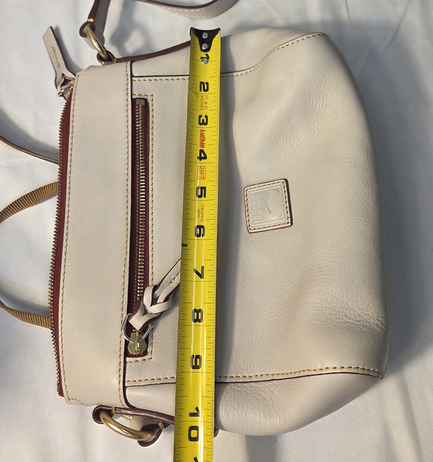 Dooney & Bourke Florentine Leather Allison Crossbody Bag Ecru White Green Suede
