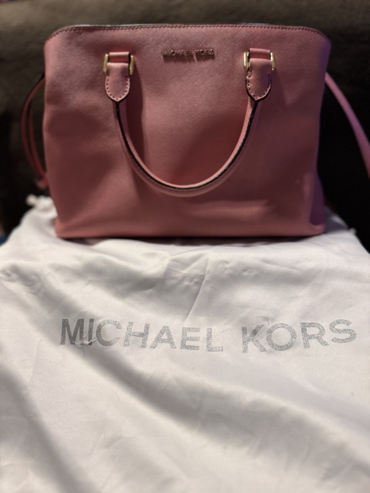 Michael Kors Pink Medium Satchel Top Handle Zip w/ Detachable Strap