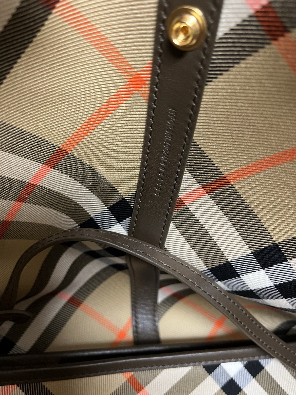 Burberry Small Check Cotton Twill Tote Bag Sand
