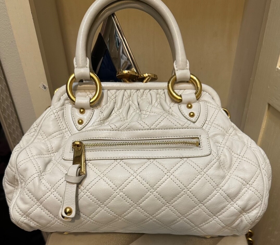 Marc Jacob’s Mini Stan white Quilted Leather Handbag