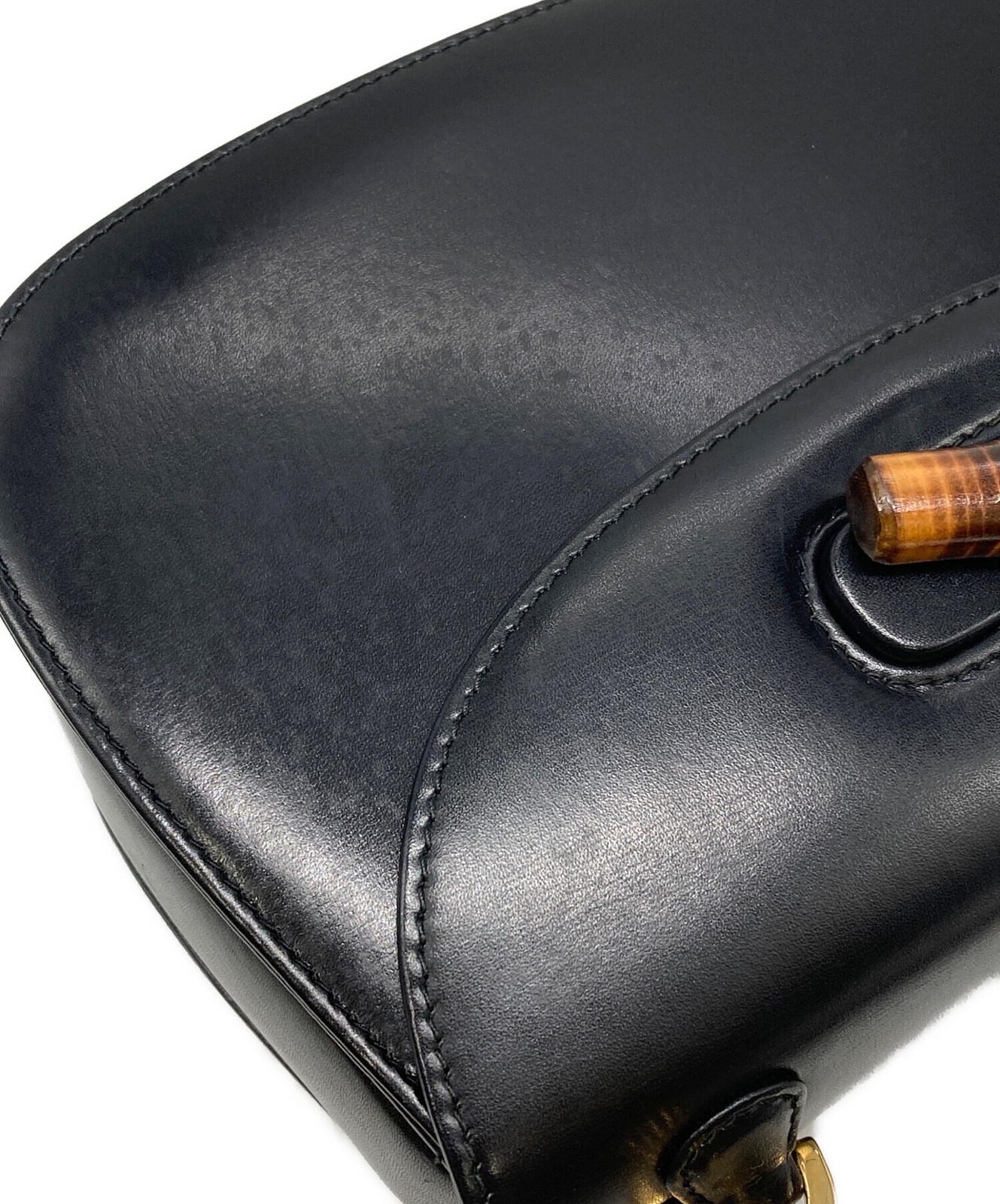 Gucci Lock Bamboo 2-Way Black Bag #TFB1082