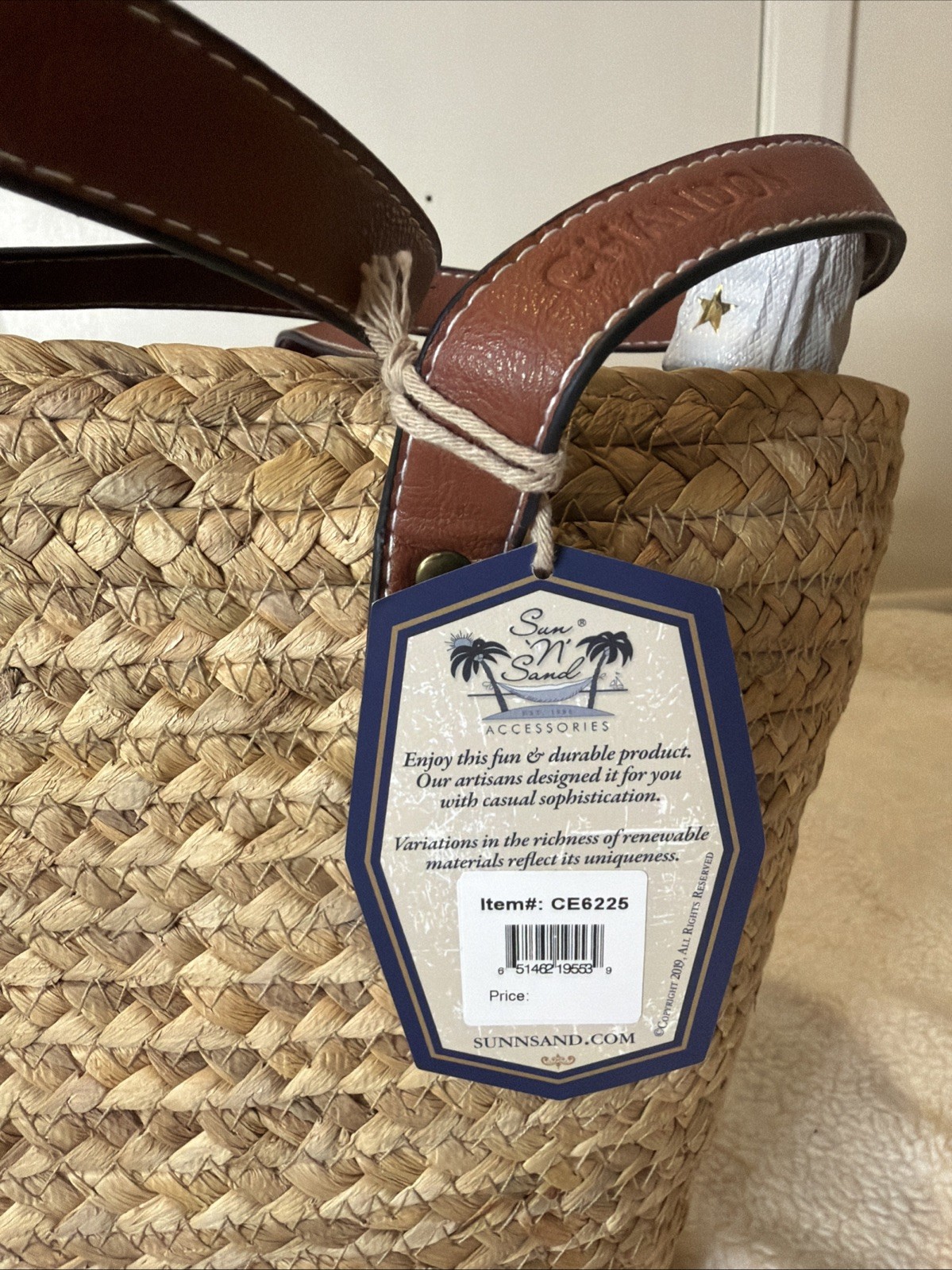 Sun N Sand X Chandon Straw Woven Beach Tote Bag Luxury Artisan NEW with Tags