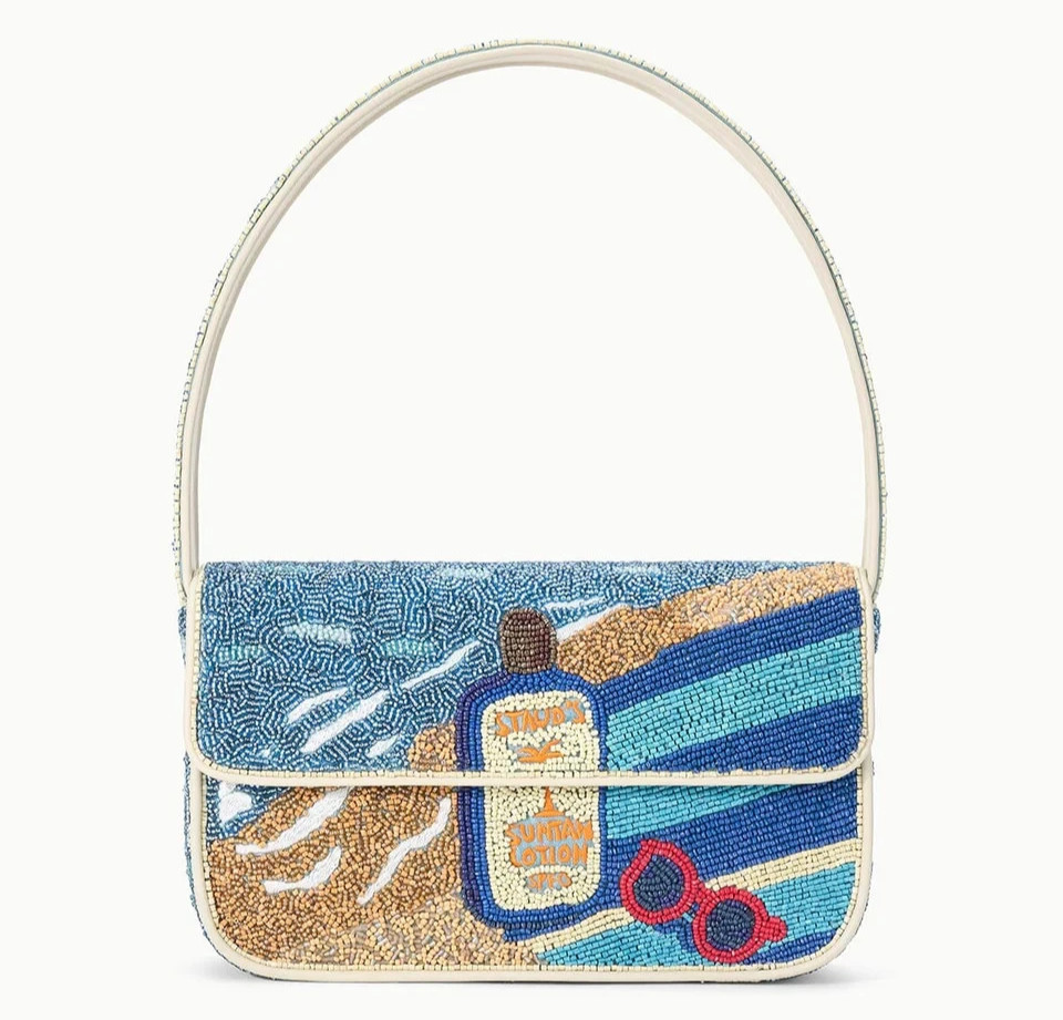 🧡*NWT*Staud Tommy Beaded Shoulder Bag SPF 0 Hand-Beaded LIMITED! MSRP$350🧡