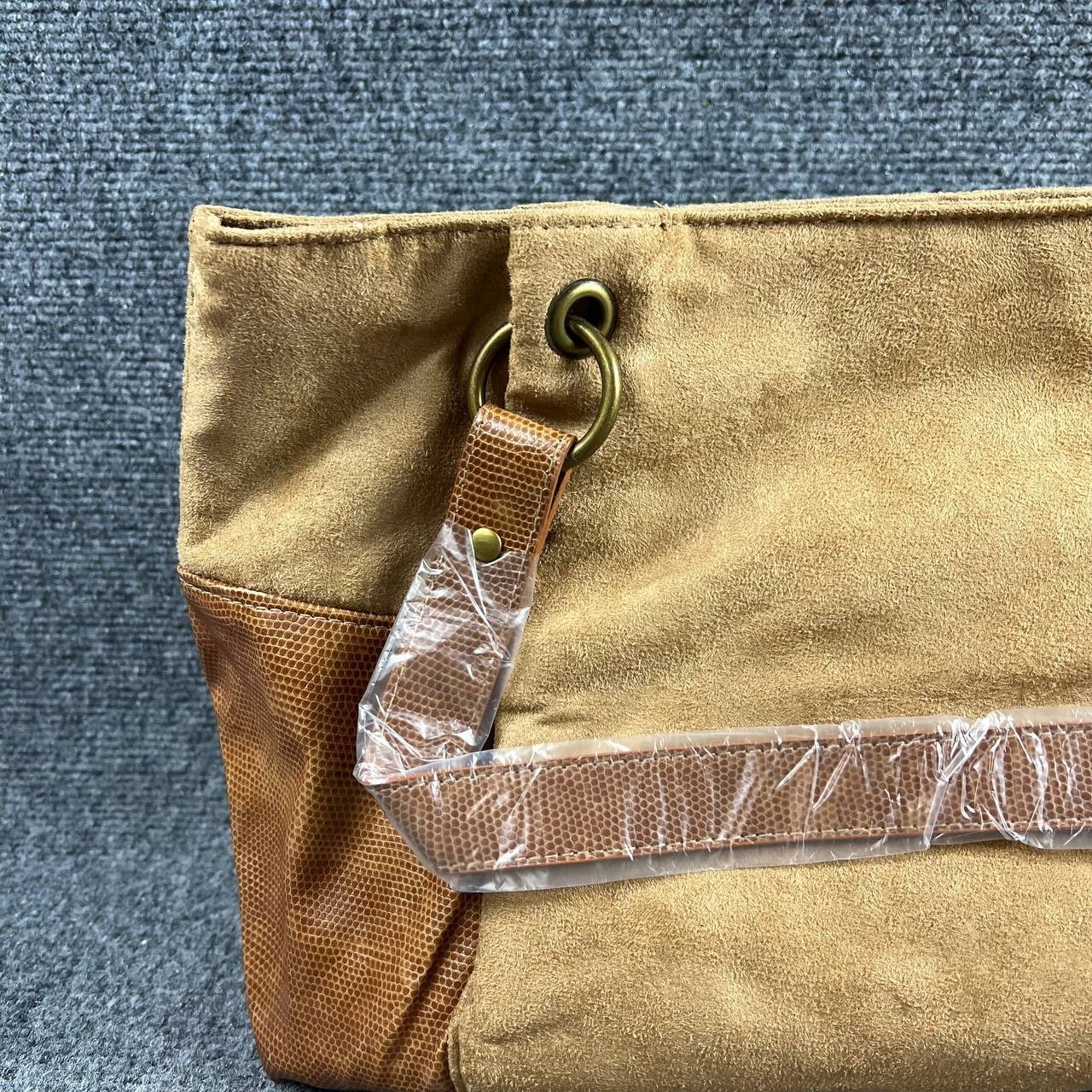 Estee Lauder Brown Tote Bag Fabric Faux Leather New With Stains