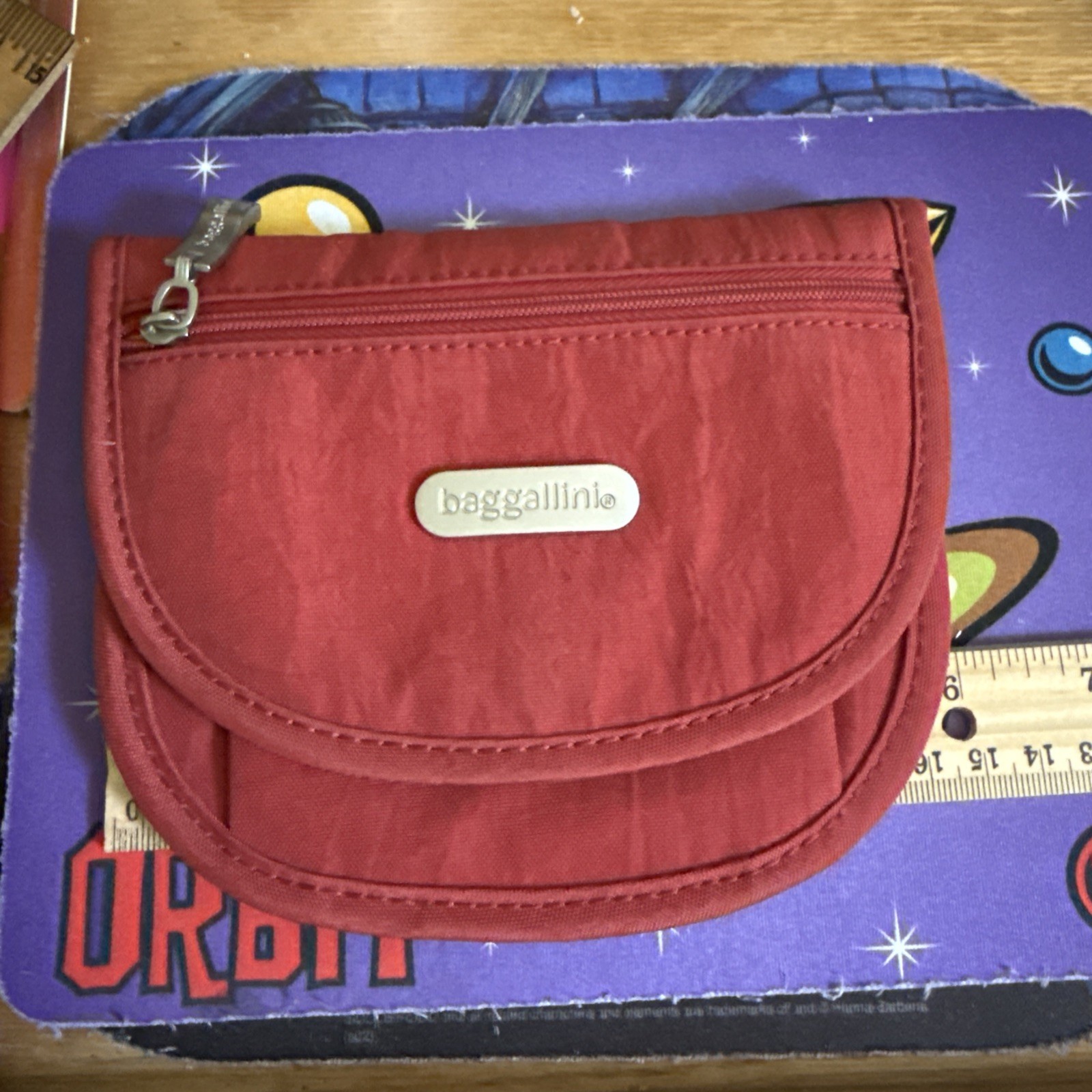 BAGGALLINI TeeNee Small Red Nylon Travel Shoulder Crossbody Convertible Wallet