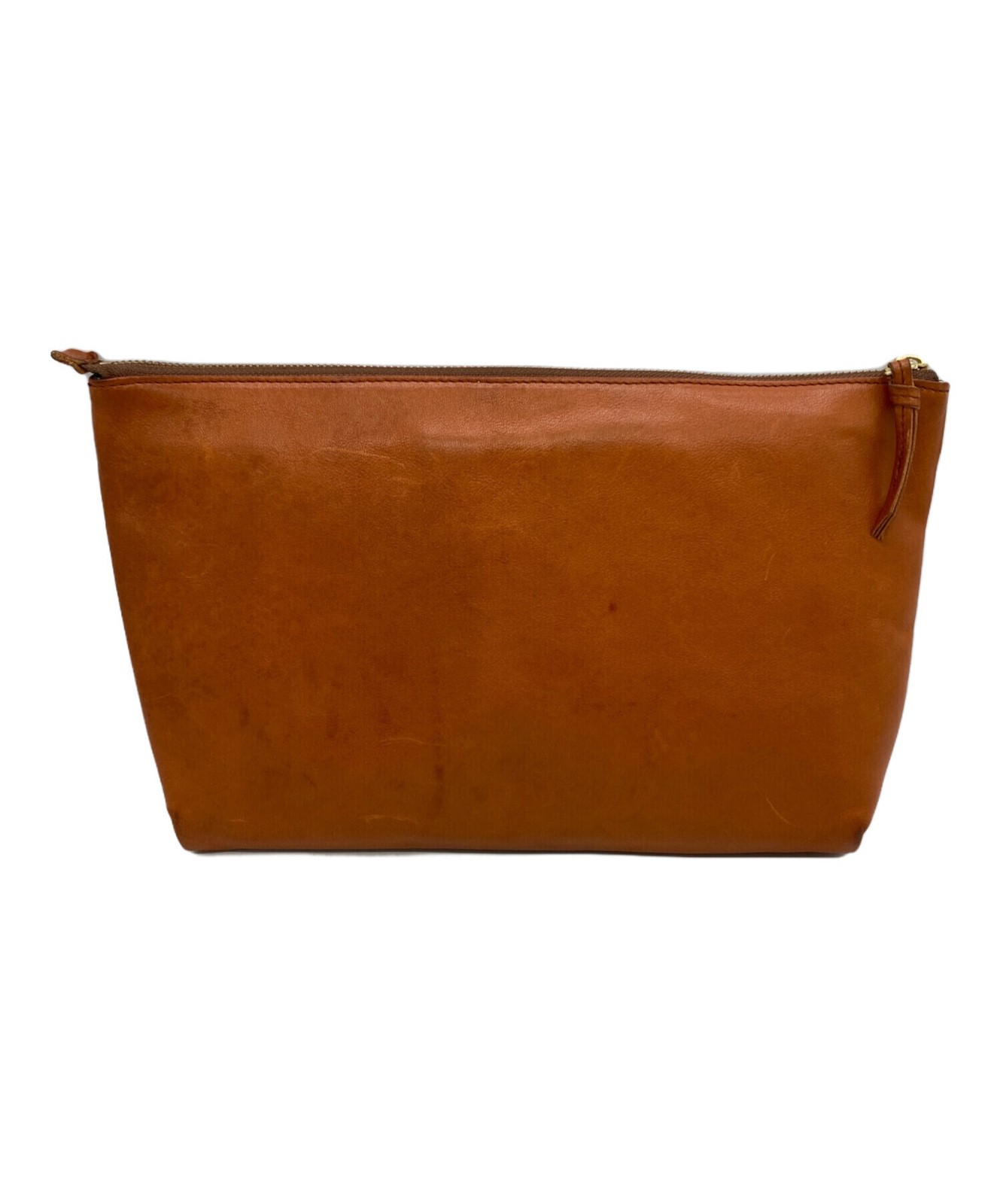 SLOW Clutch Bag Leather Brown Authentic From Japan
