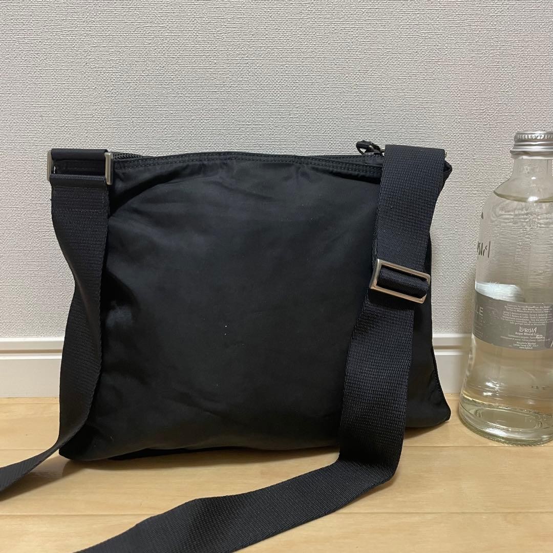 Authentic PRADA Nylon Shoulder Bag Black 28cm x 24cm Slight Used