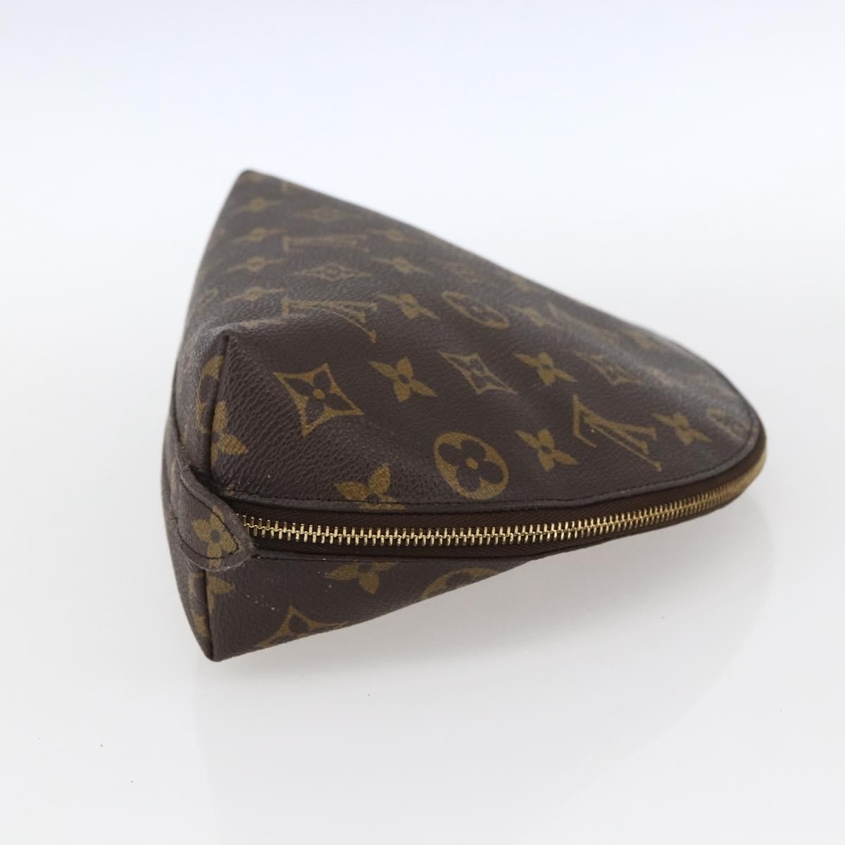 LOUIS VUITTON Monogram Trousse Demi Ronde Cosmetic Pouch M47520 LV Auth BA10802