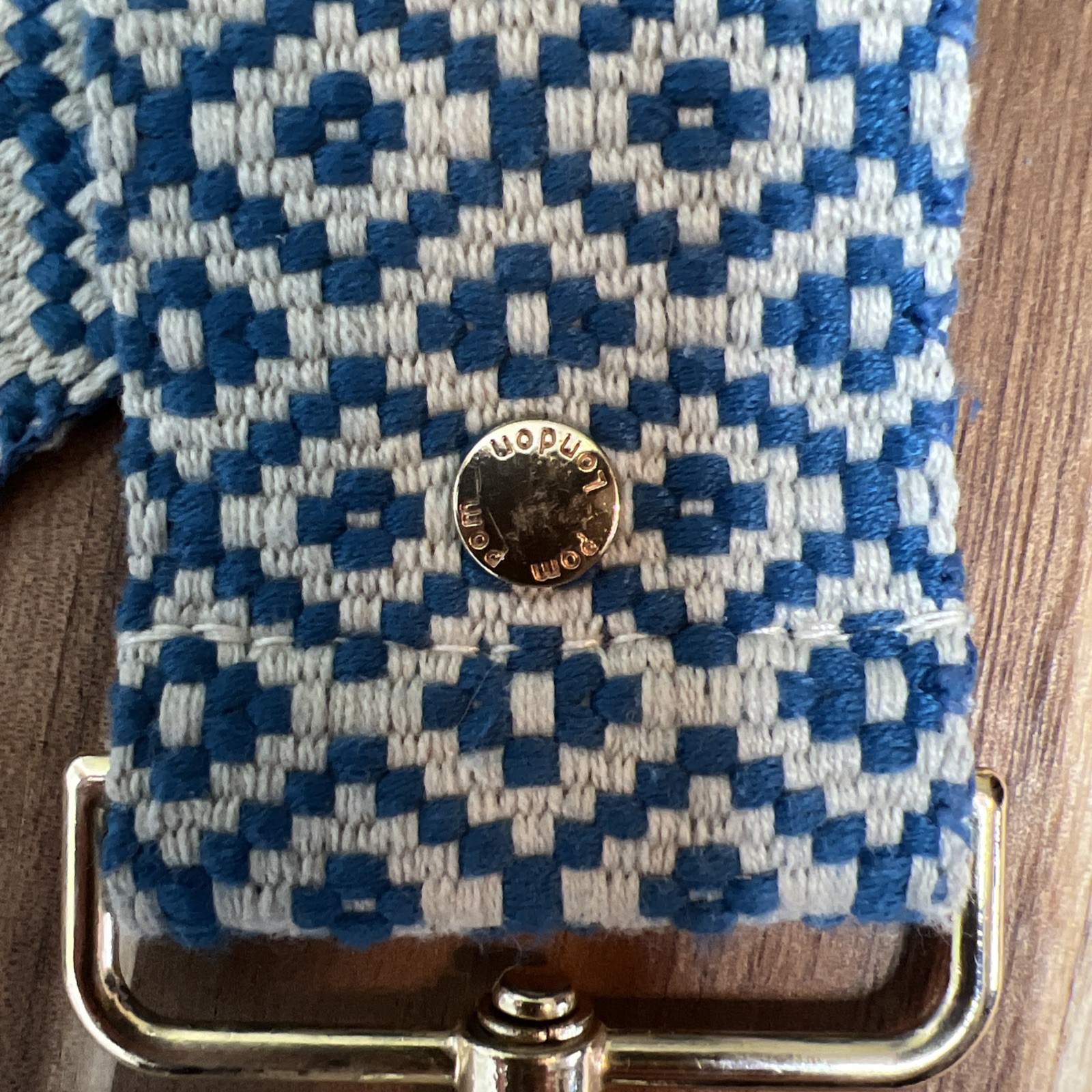 Pom Pom London Blue And Gray Bobble Bag Strap Replacement Interchangeable