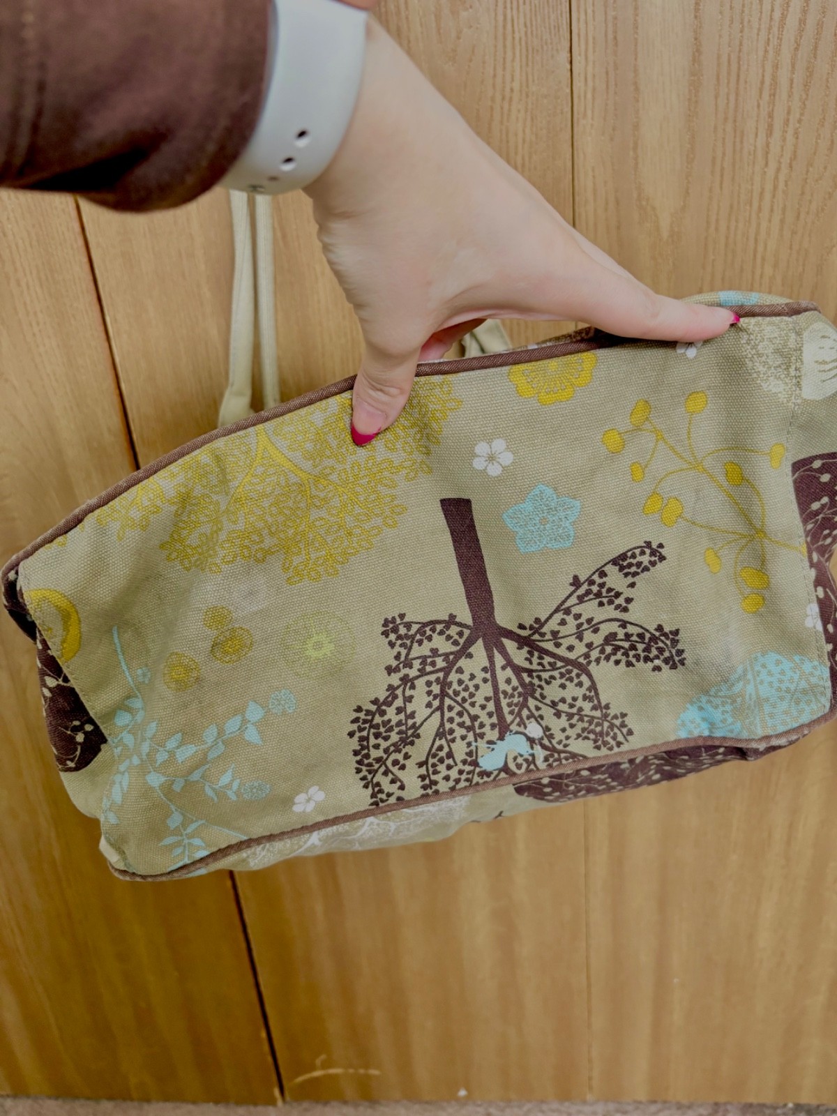 Danica Studio Canvas Tote Bag Forest Tree Floral Nature Print Boho Shoulder Bag