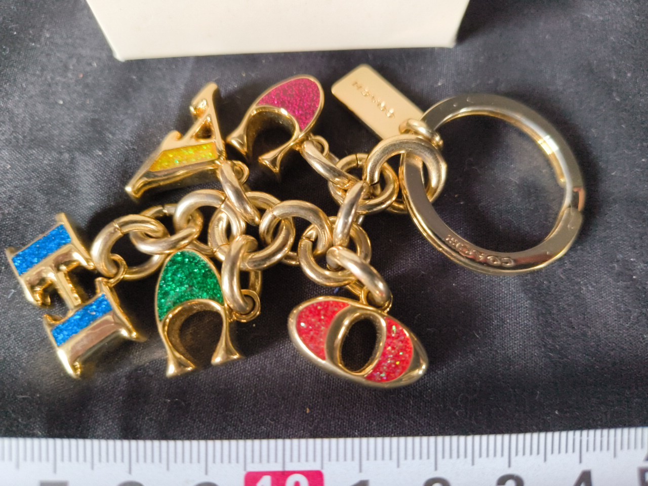 Authentic Coach Mix Color Coach Letter Keychain Key w/Box, Japan-h0307-1