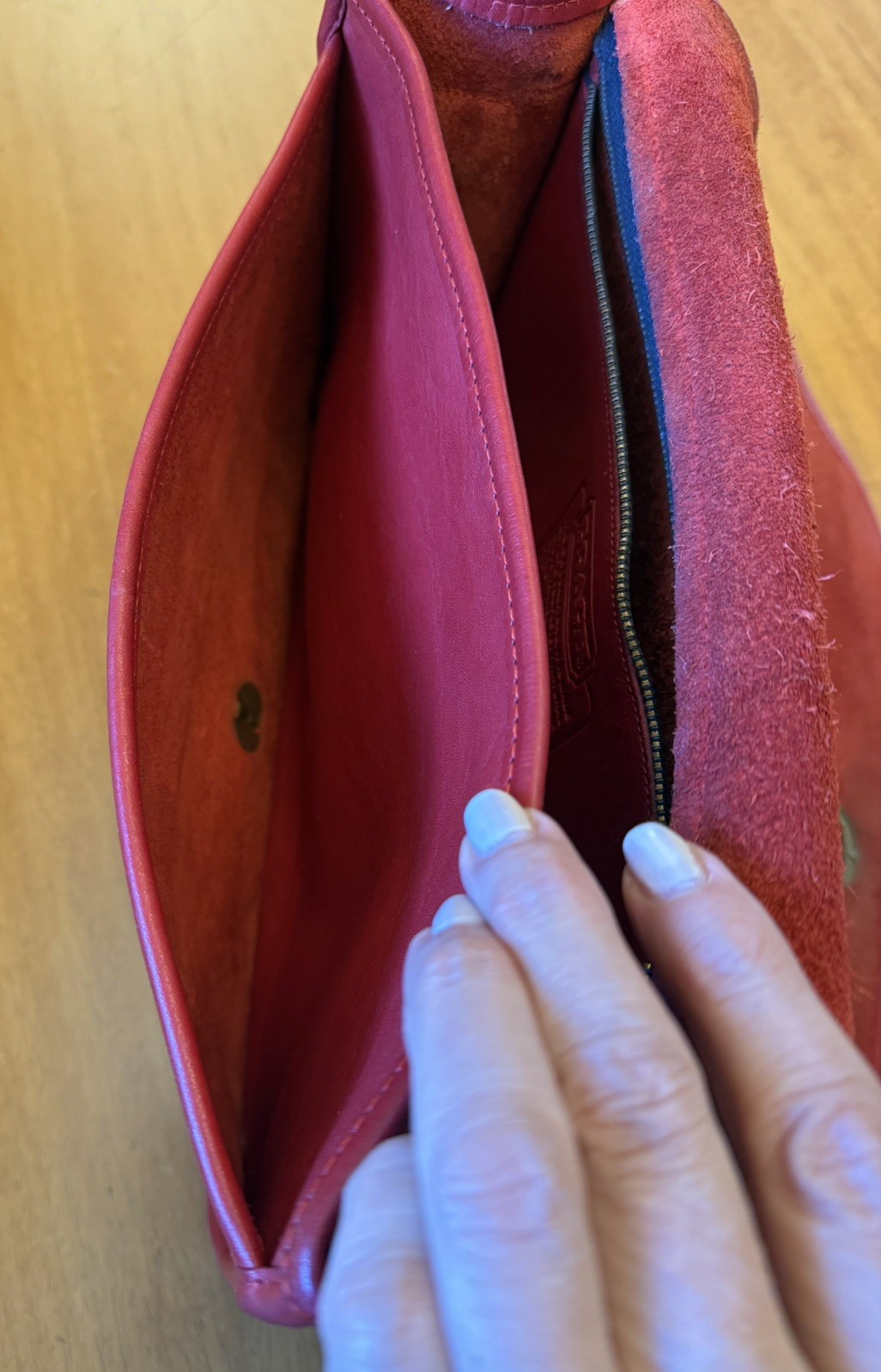 Vintage Coach Red Convertible Clutch Bag made in NYC 9635