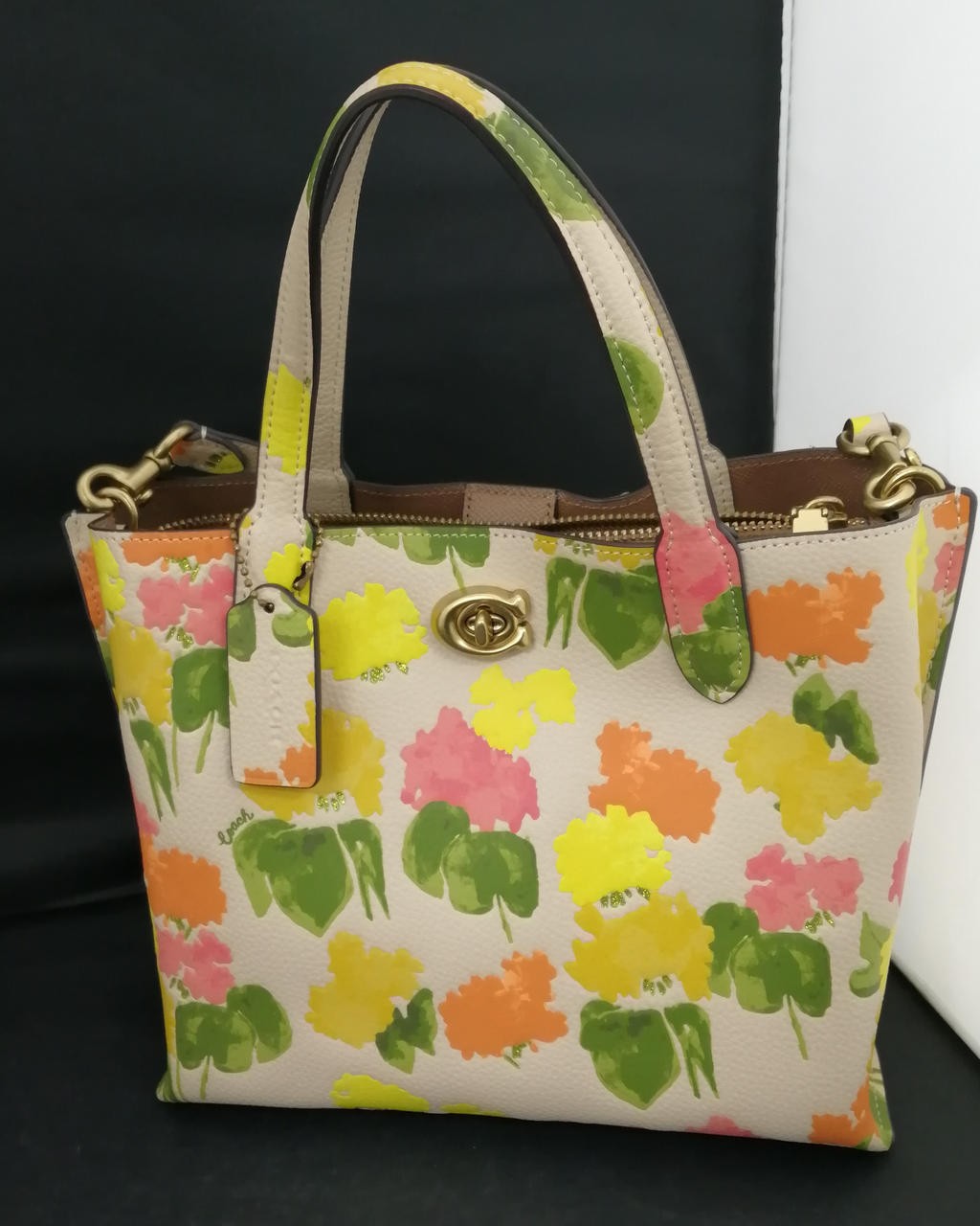 COACH Tote Brown Coated Canvas and Leather E2261-CC389 Auth Japan