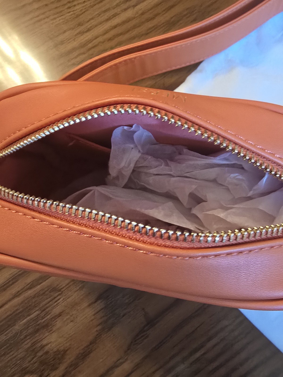 New MERSI Orange and White Crossbody Bag