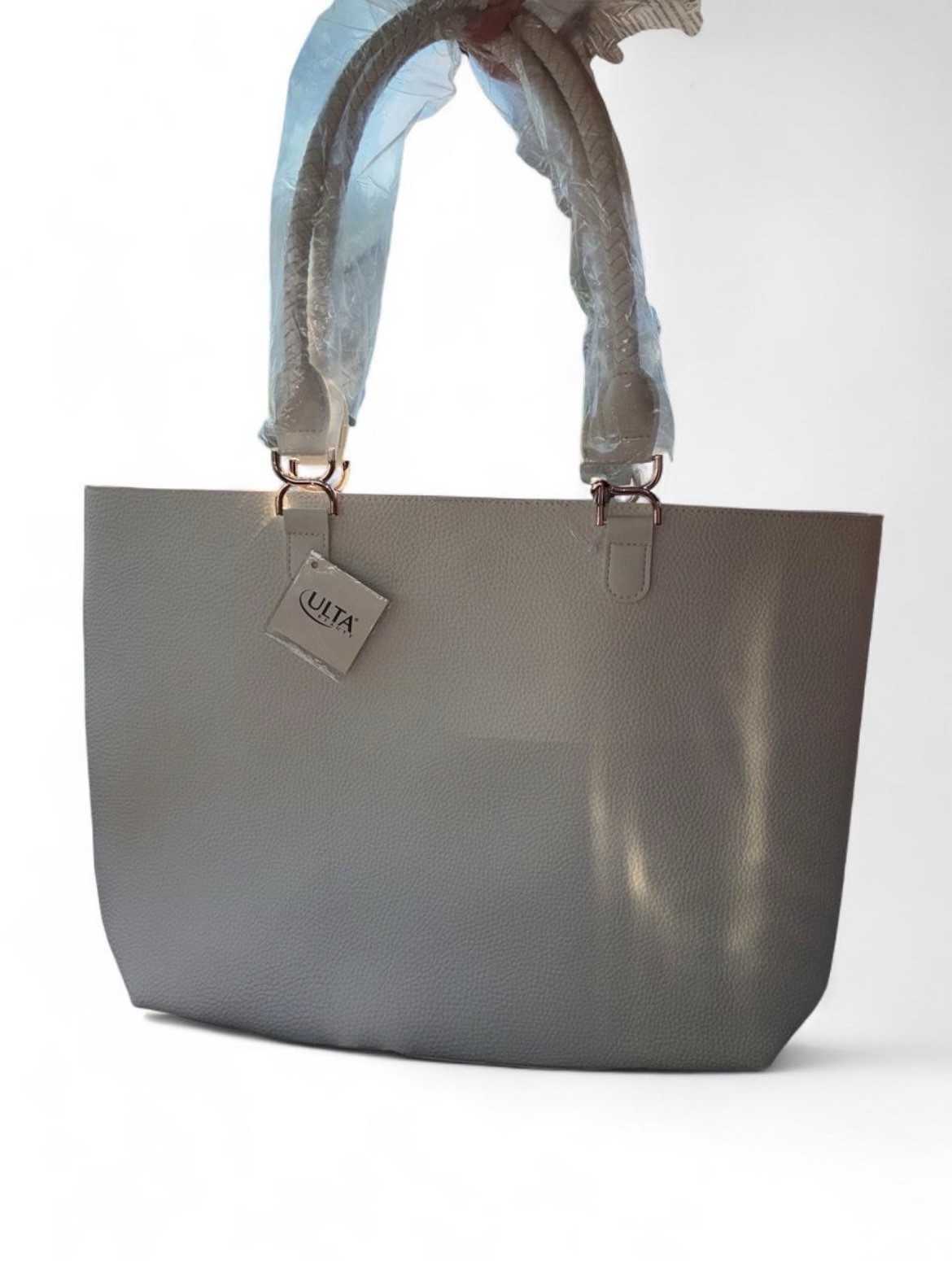 Ulta Beauty Cream Ivory Tote Bag with Handles Large