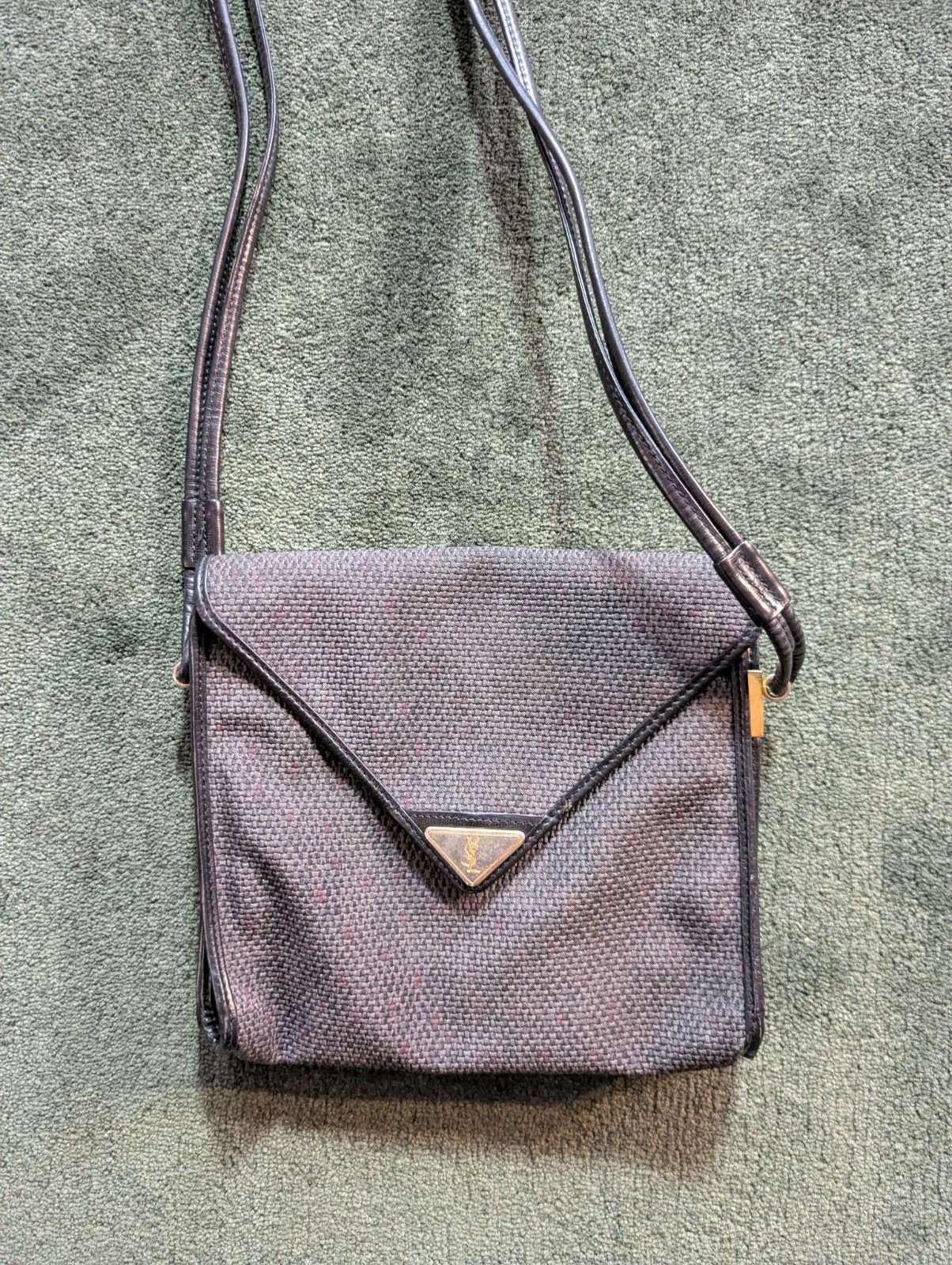 Yves Saint Laurent YSL Shoulder bag Purse Leather Authentic TLC Fair Condition