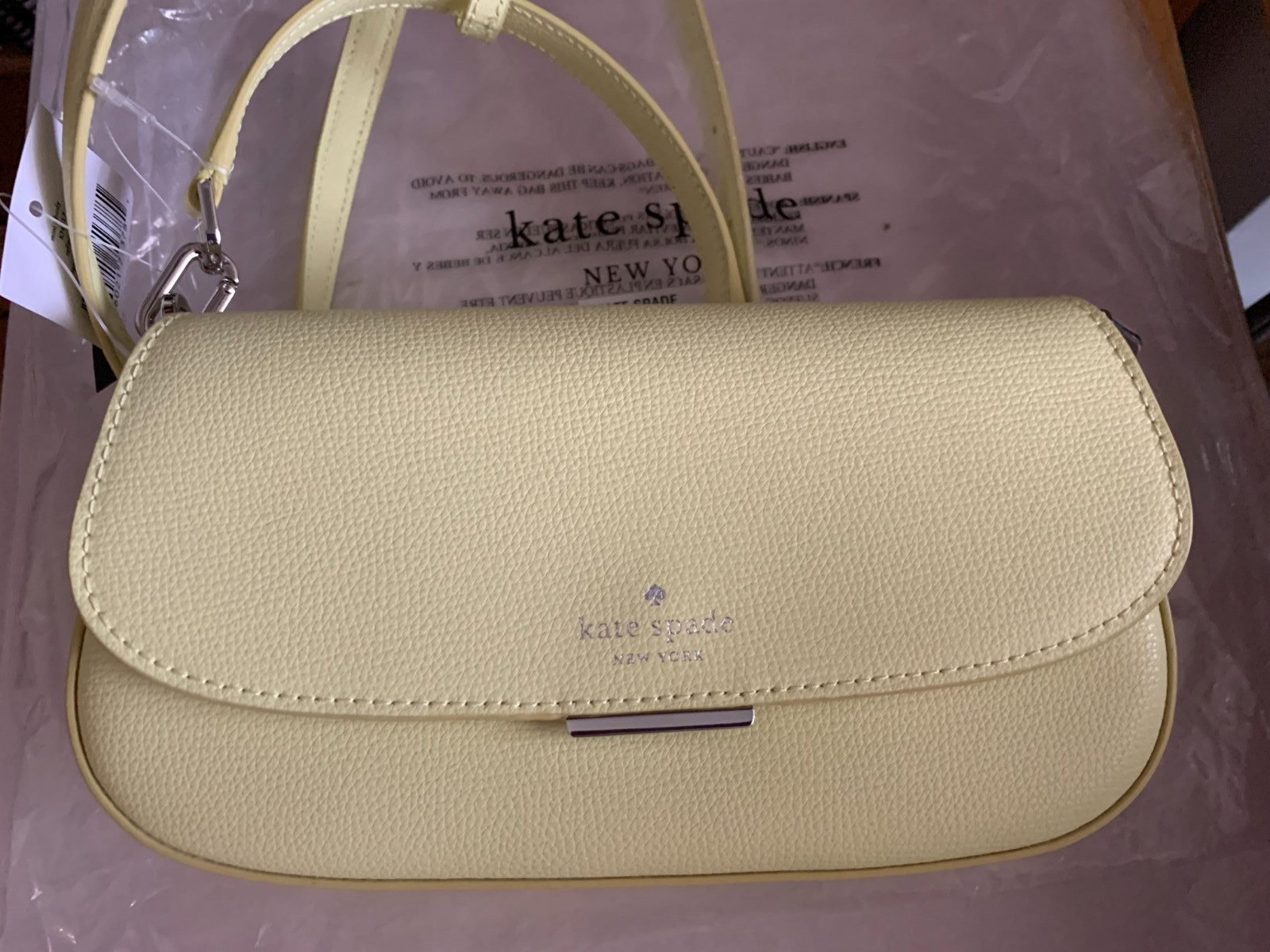 NWT Kate Spade Quinn Mini Leather Crossbody Bag in Tennis Ball MSRP-$299.00