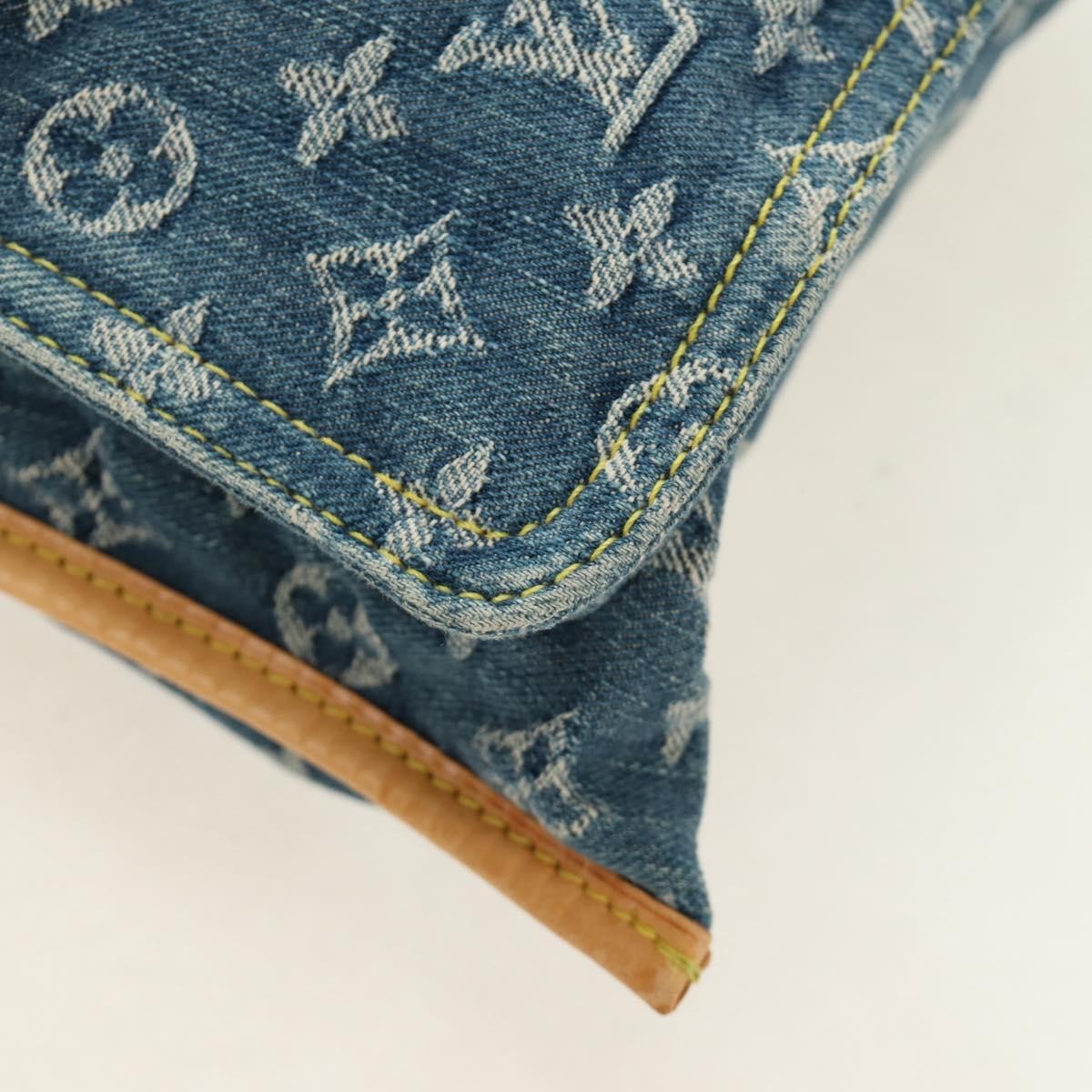 LOUIS VUITTON Monogram Denim Hand Bag Blue M95018 LV Auth 189186SAV