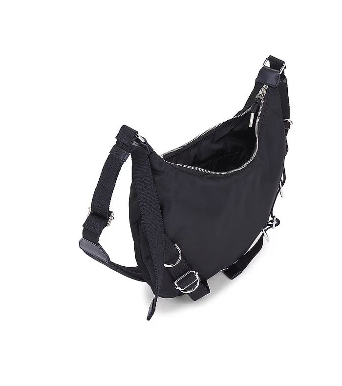 GIVENCHY Voyou Crossbody Bag Ripstop Black Nylon Silver Hardware Adj. Strap